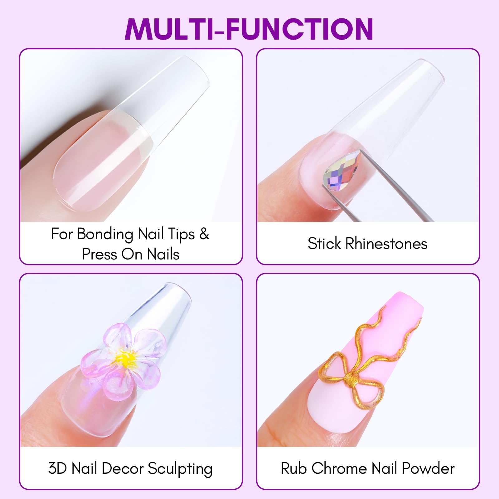 Makartt Strong Nail Glue Gel for Press On Nails - Long Lasting Adhesion for Home & Salon Use