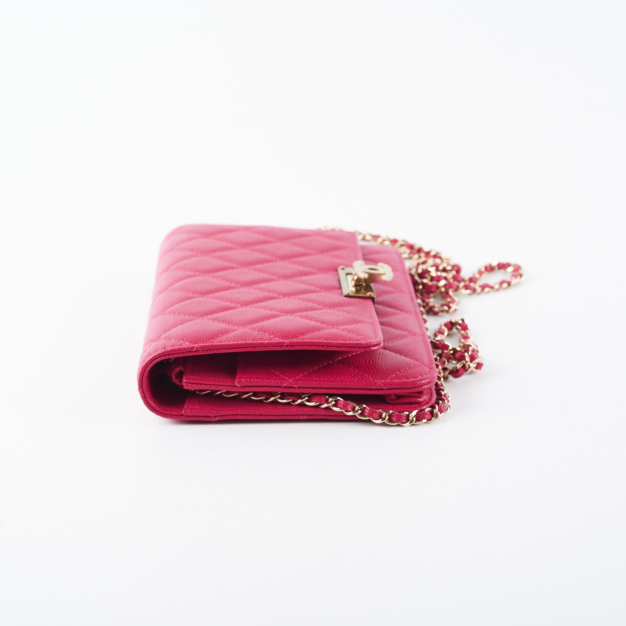 Chanel Caviar Leather Wallet on Chain WOC - Pink Crossbody Bag for Women | Perfect for Parties, Dates & Everyday Use
