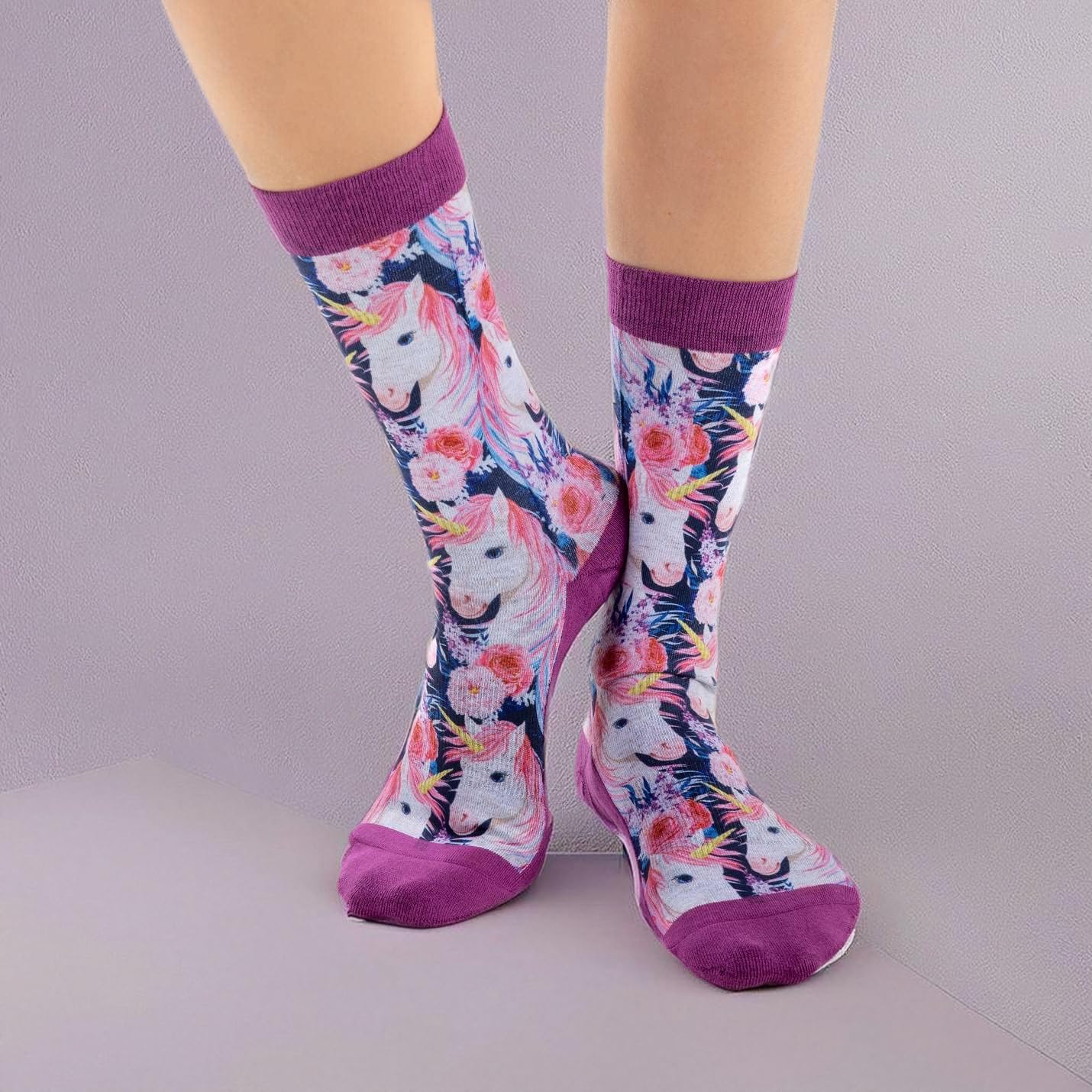 Good Luck Sock Women's Animal Print Crew Socks - Fun Novelty Casual Socks for Women - Perfect for Gifts, Holidays, and Everyday Wear