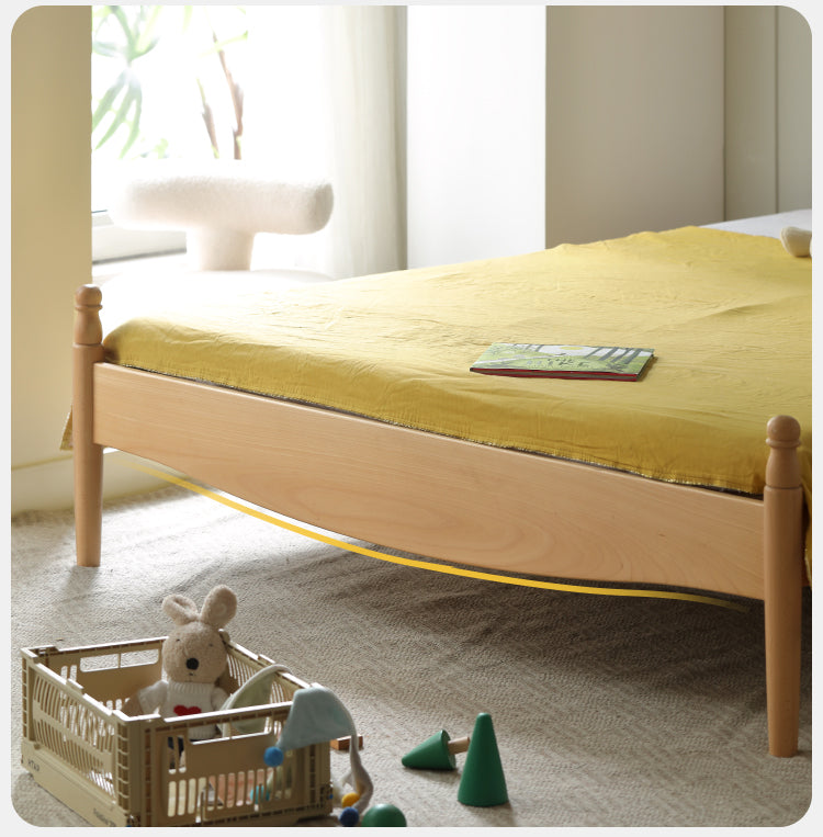 Solid Wood Princess Bed - Beech & Oak Wooden Toddler Bed for Girls - Perfect for Kids' Bedrooms, Nursery, and Playroom Decor