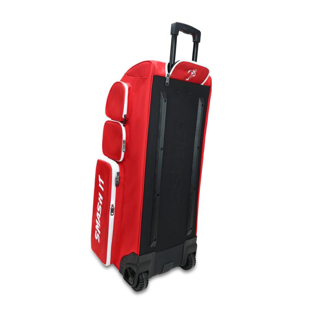 2025 Smash Ops Guerrilla V4 Durable Rolling Luggage - Red & White Carry-On Suitcase for Travel, Gym & Business Trips | Perfect for Airplane, Commuting & Weekend Getaways