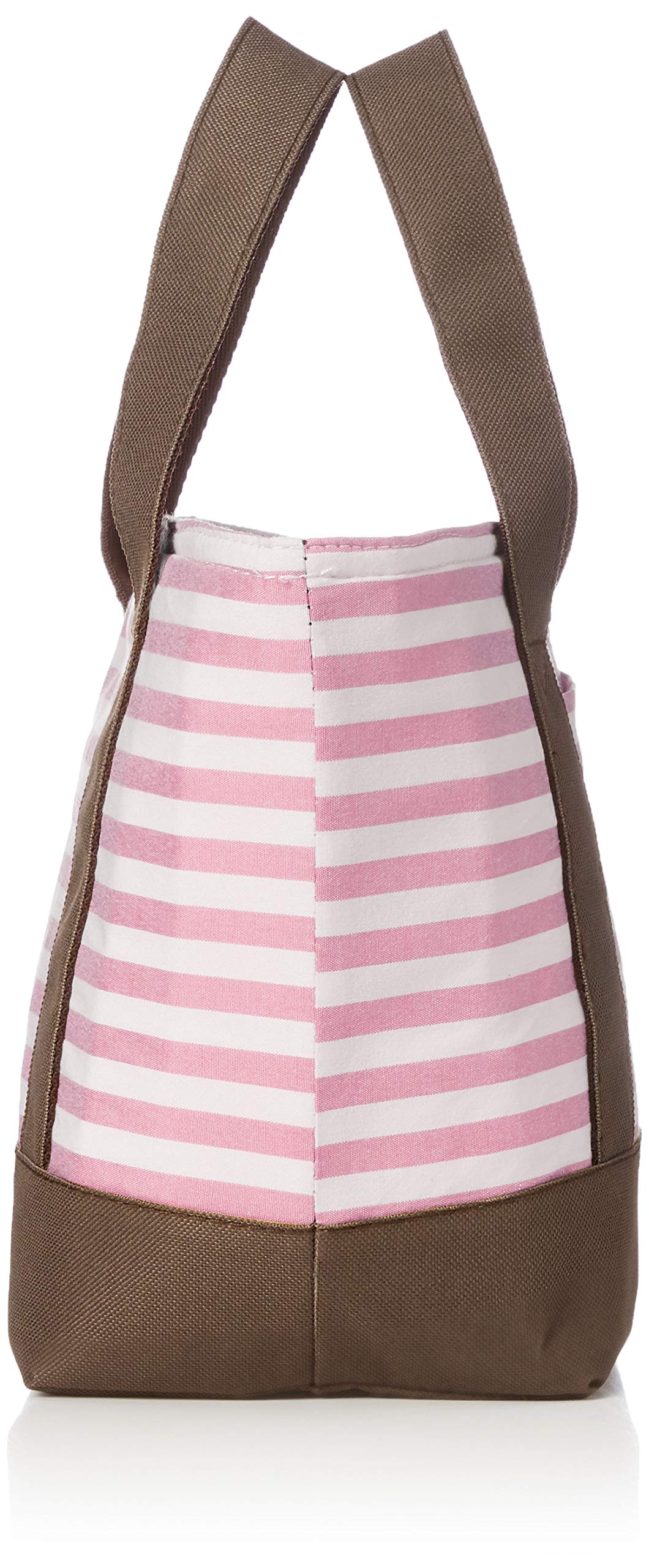 OFS 1903-4W82 Insulated Tote Lunch Bag with Border Pattern in Safety Pink - Perfect for Work, School, Picnics & Grocery Shopping