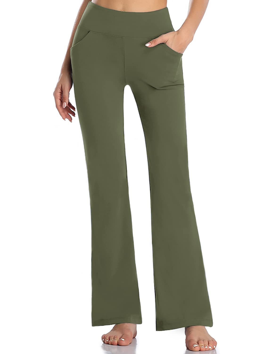 Buttery Soft Women's Bootcut Yoga Pants with 4 Pockets - Tummy Control Workout & Office Pants | Perfect for Yoga, Gym & Casual Wear