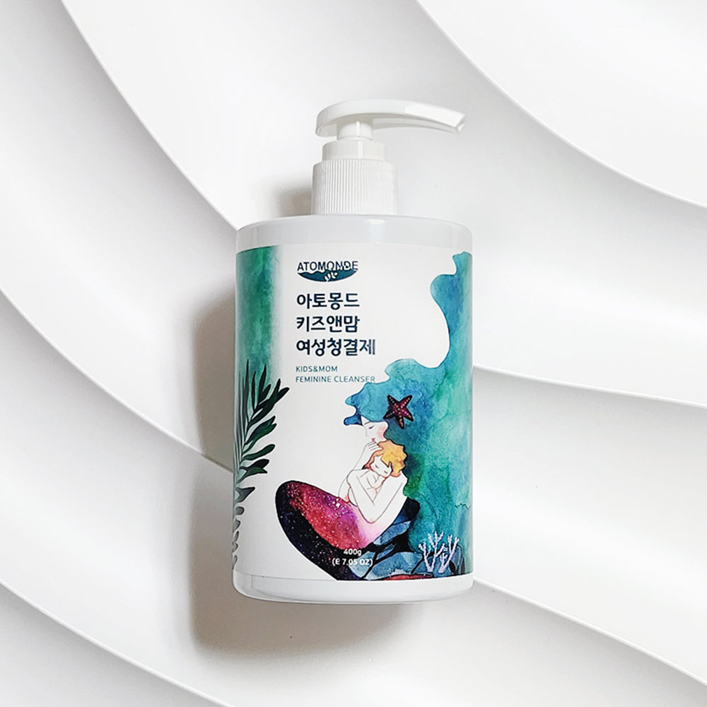ATOMONDE Gentle Feminine Wash for Kids & Women - 400ml pH-Balanced Intimate Cleanser - Safe & Soothing for Daily Hygiene & Sensitive Skin Care