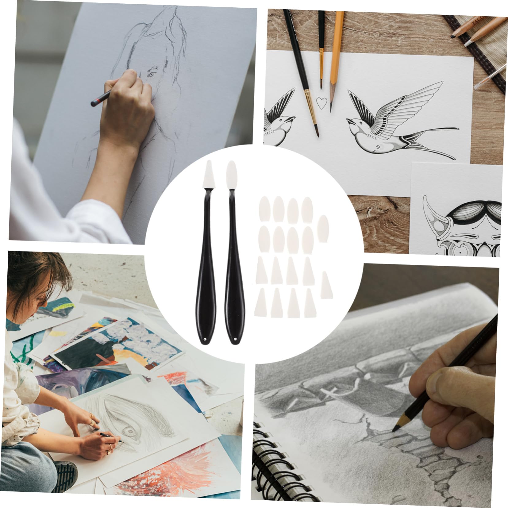 PLAFOPE 4Pcs Blending Stumps for Sketching & Drawing - Art Tools for Students & Artists
