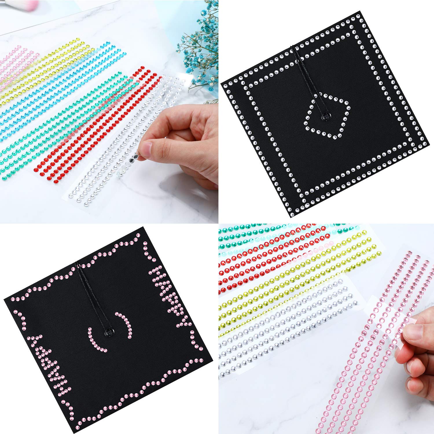 31-Piece Graduation Cap Decoration Kit with Rhinestone Stickers, Glitter Alphabet Letters, Glue Pens & Bowknot Ornaments - Perfect for Graduation Parties, DIY Cap Decor & School Celebration Decorations
