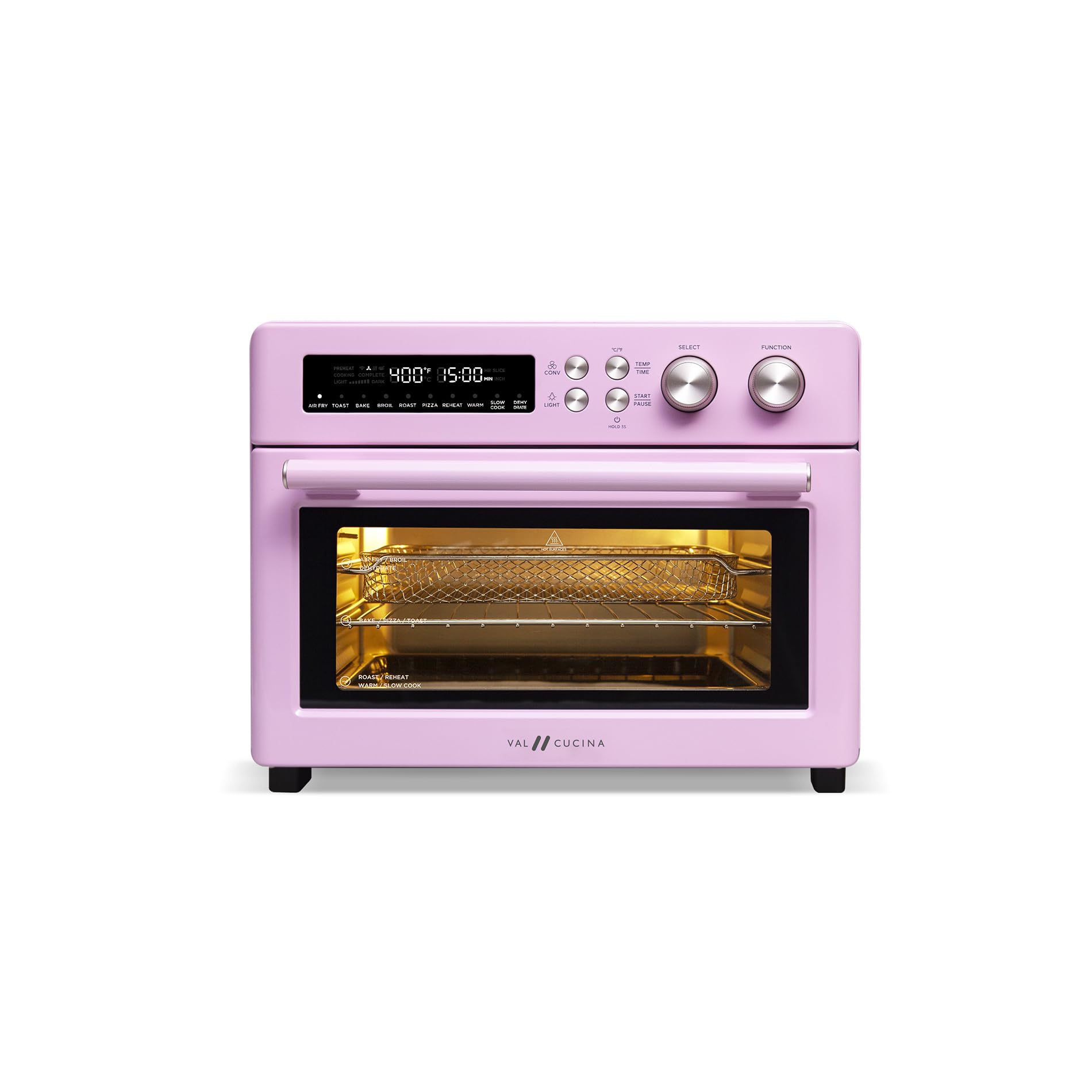 **Retro Style 10-in-1 Infrared Heating Air Fryer Toaster Oven – Extra Large 6-Slice Countertop Convection Oven with Enamel Baking Pan & Recipe Book – Easy Clean, Classic Pink – Perfect for Baking, Roasting & Air Frying at Home**