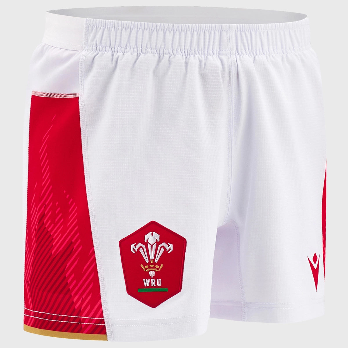 2024/25 Macron Wales Men's Home Rugby Shorts - Breathable Performance Shorts for Rugby Training & Match | Perfect for Fans & Players