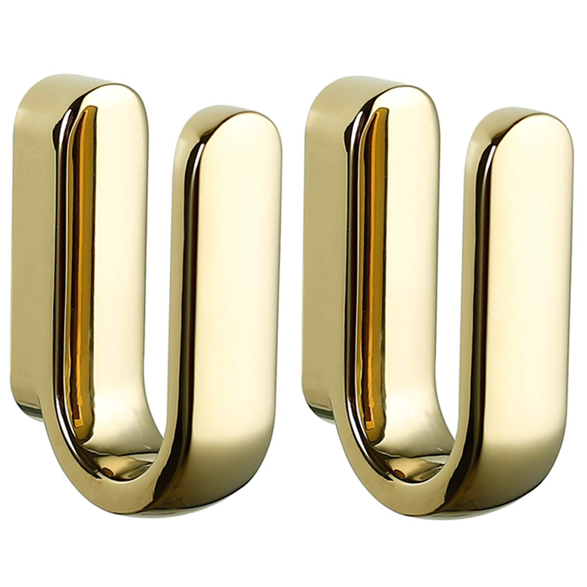 Modern U-Shape Towel Hook - Gold Wall Mounted for Bathroom & Kitchen (2 Pack)