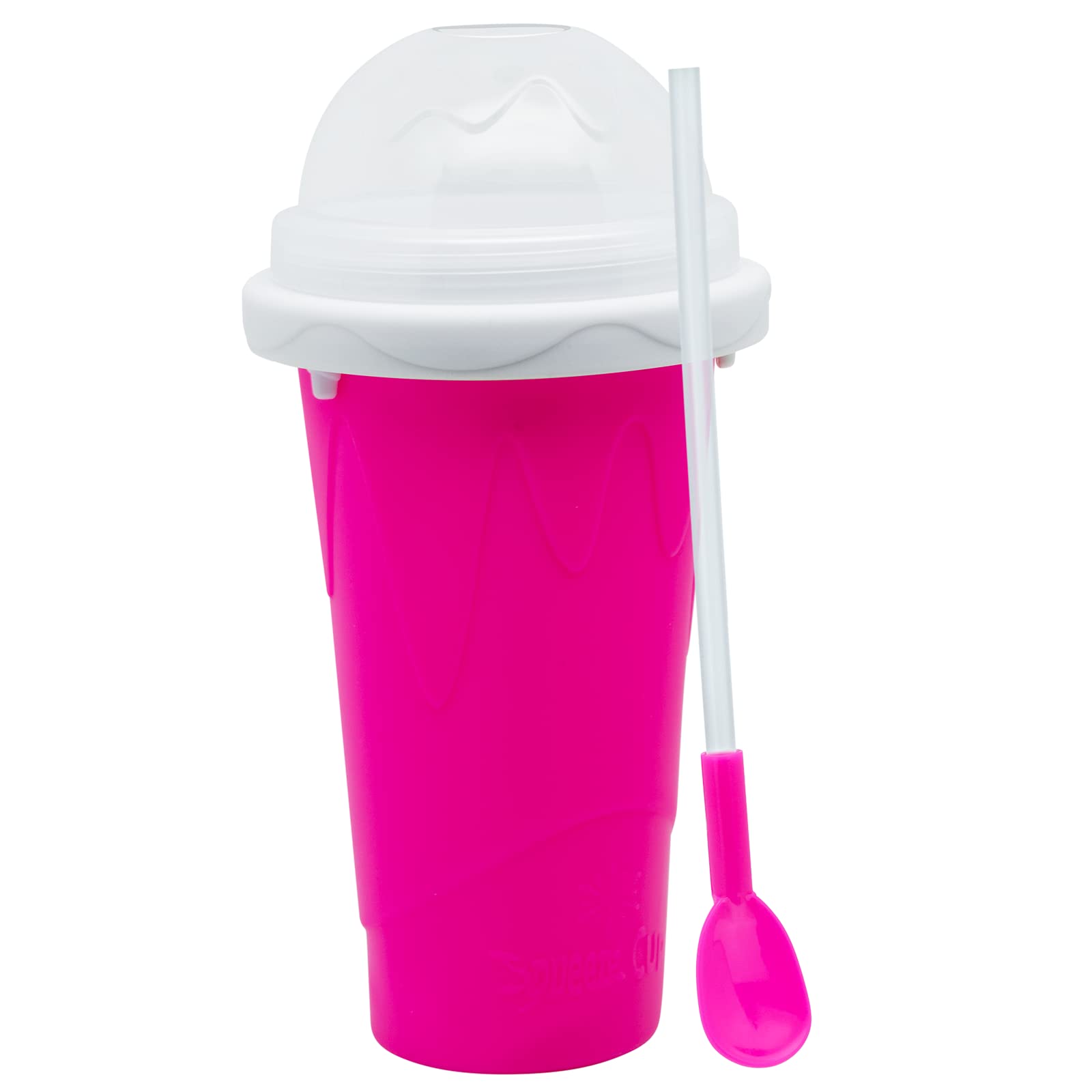 Magic Slushie Maker Cup - Quick Freeze Slushy Cup for Milk, Cola & Juice - Includes Lid & Straw - Perfect for Smoothies, Cocktails & Summer Drinks - Fun for All Ages (Red)