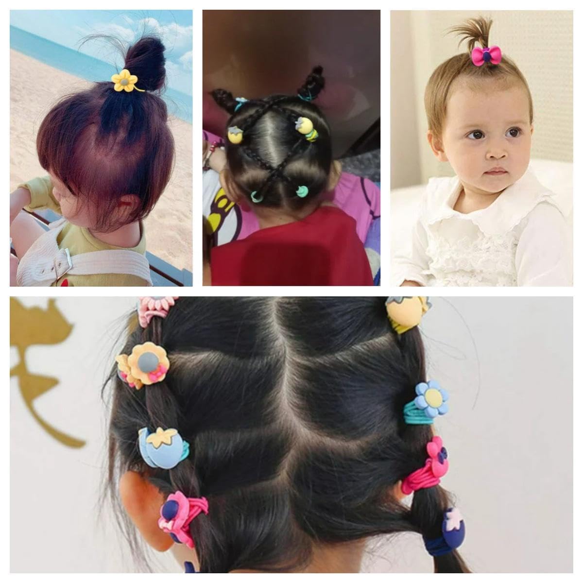 120 PCS Girls Hair Accessories Set - Hair Ties, Elastics for Kids, Toddlers & Babies - Perfect for School, Parties & Daily Styling