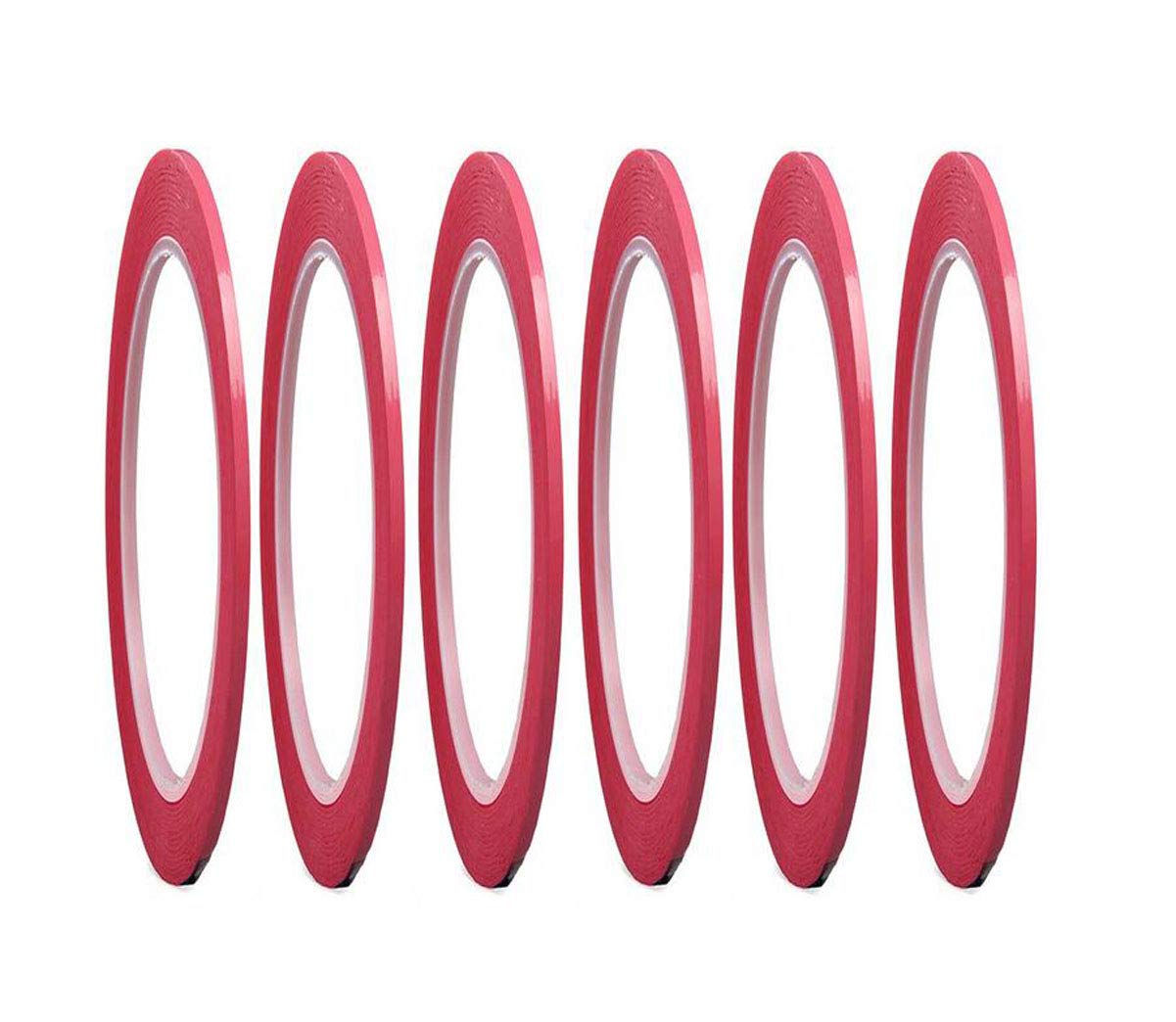 6 Rolls Graphic Chart Tape - 72 Yards per Roll, 3mm Width Self-Adhesive Artist Gridding Tape for Whiteboards, Art Projects & Desktop Positioning - Perfect for Drafting, Calligraphy & DIY Crafts (Pink)