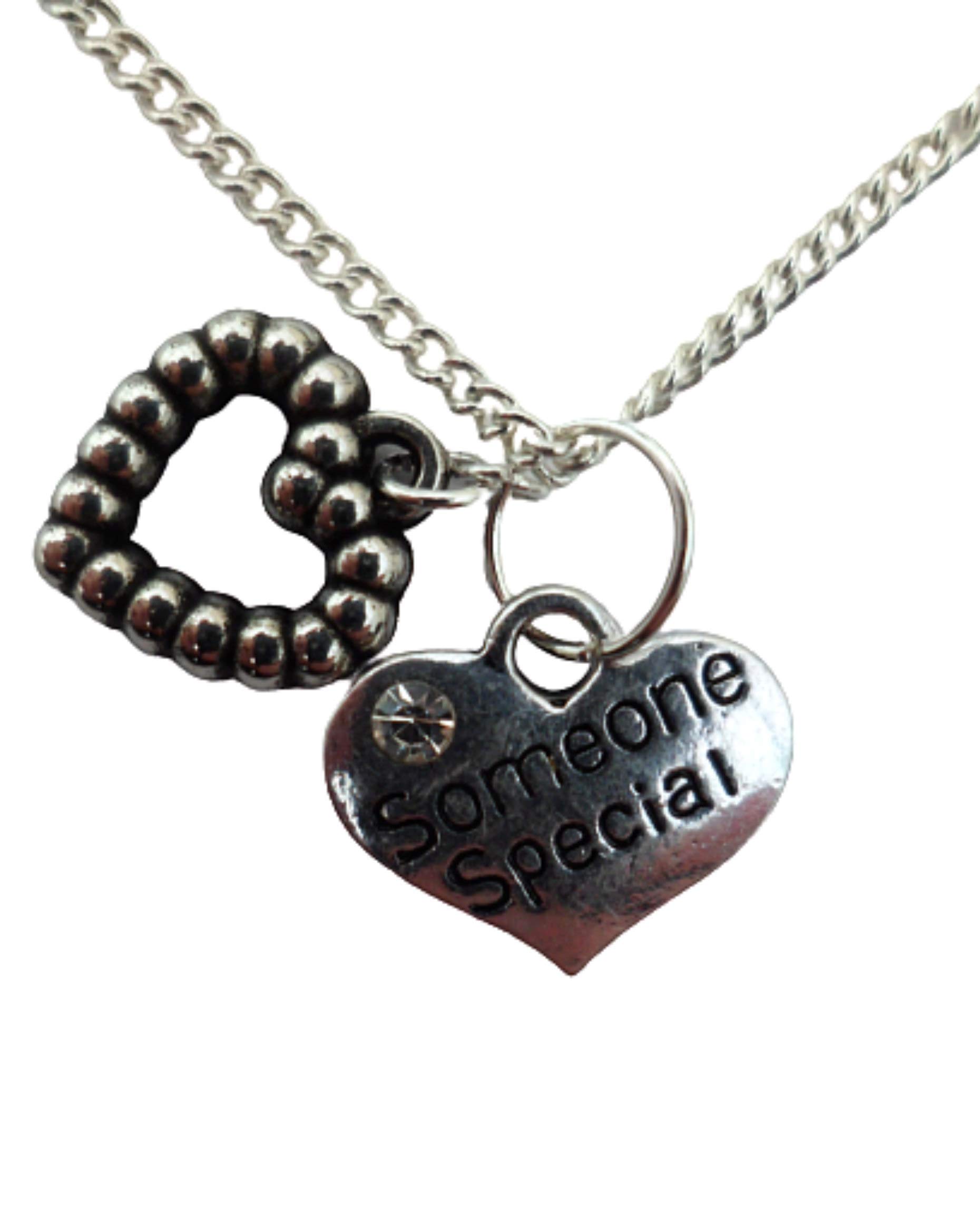 Silver Heart Charm Necklace for Loved Ones - Perfect Gift for Her