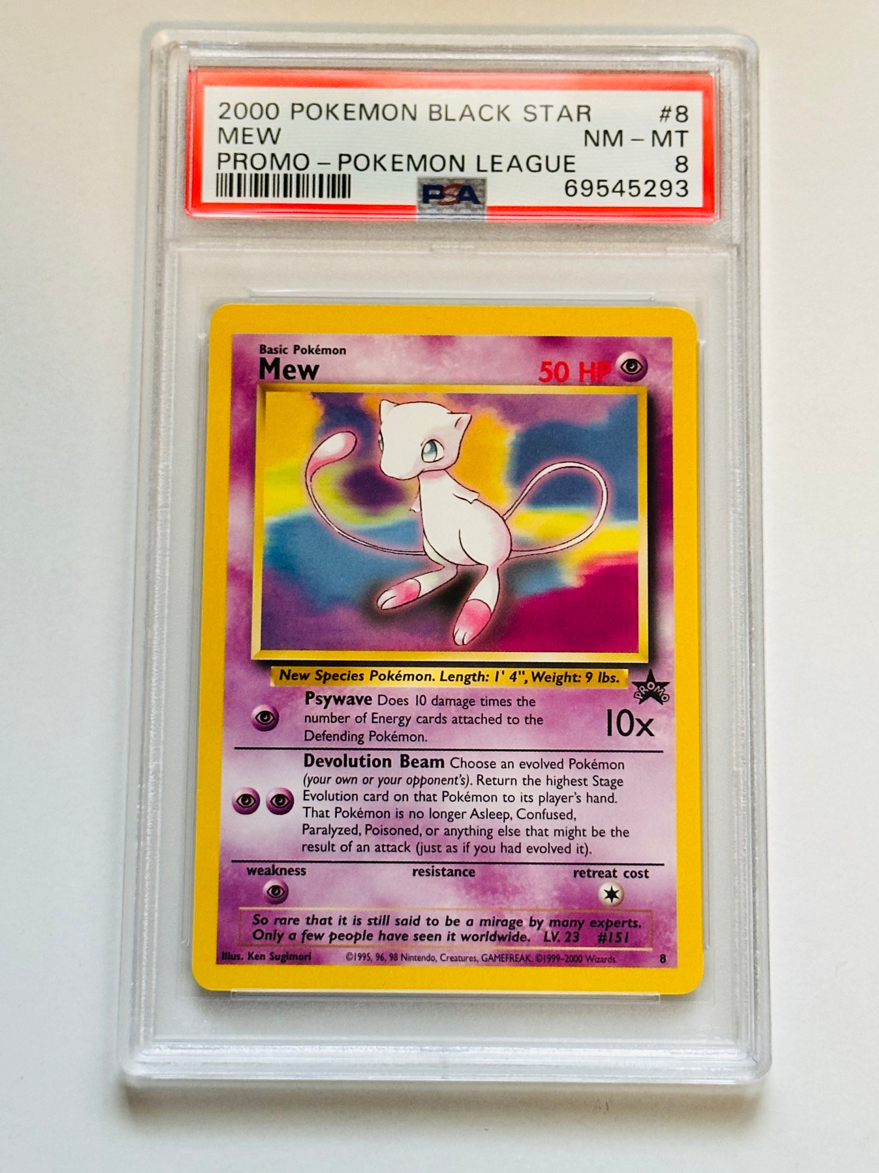 Rare PSA 8 Graded 2000 Pokémon Black Star Mew Promo Card - Perfect for Collectors & Pokémon TCG Battles
