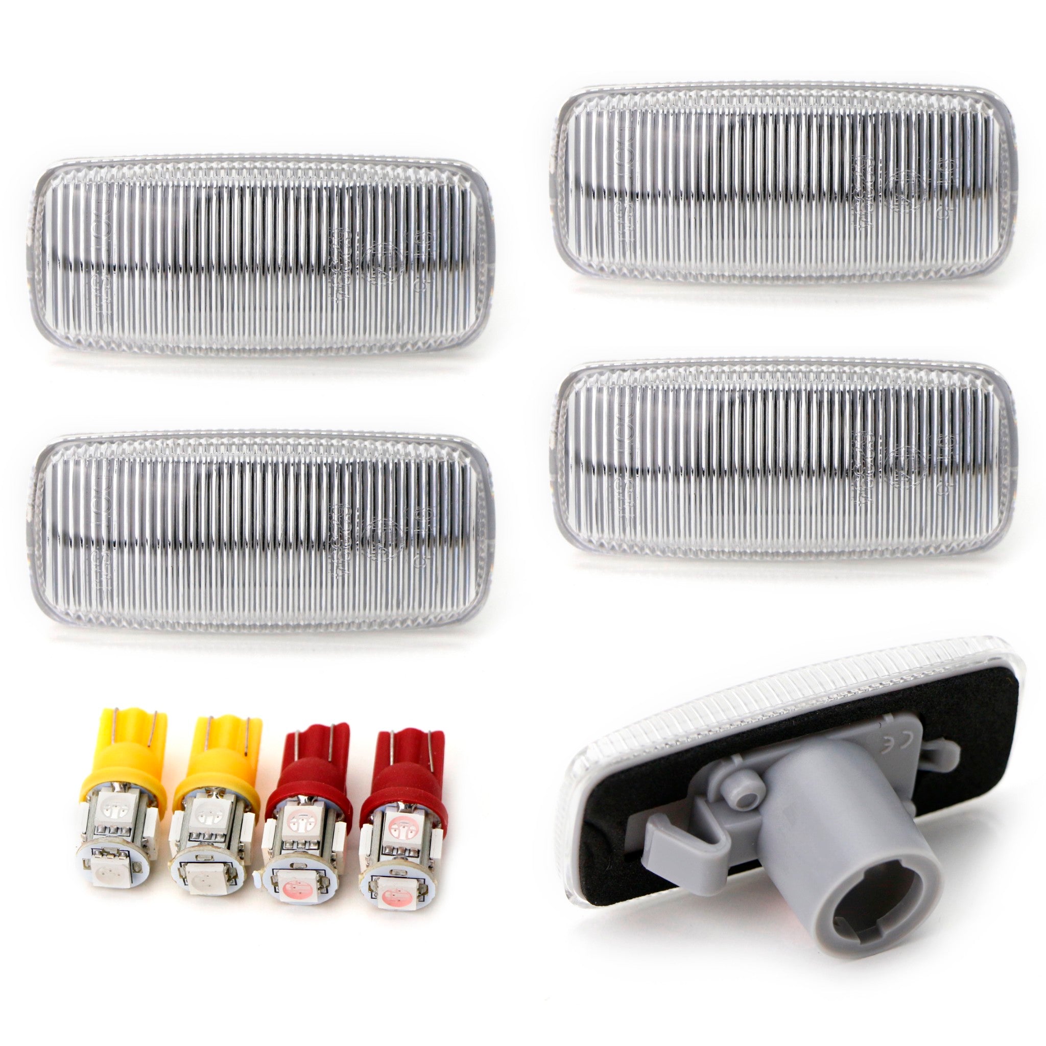 Clear Lens Front & Rear Fender Side Marker Lights with LED Bulbs for 2010-2018 Dodge RAM 1500 2500 3500 - Enhanced Visibility & Style for Night Driving & Off-Road Adventures