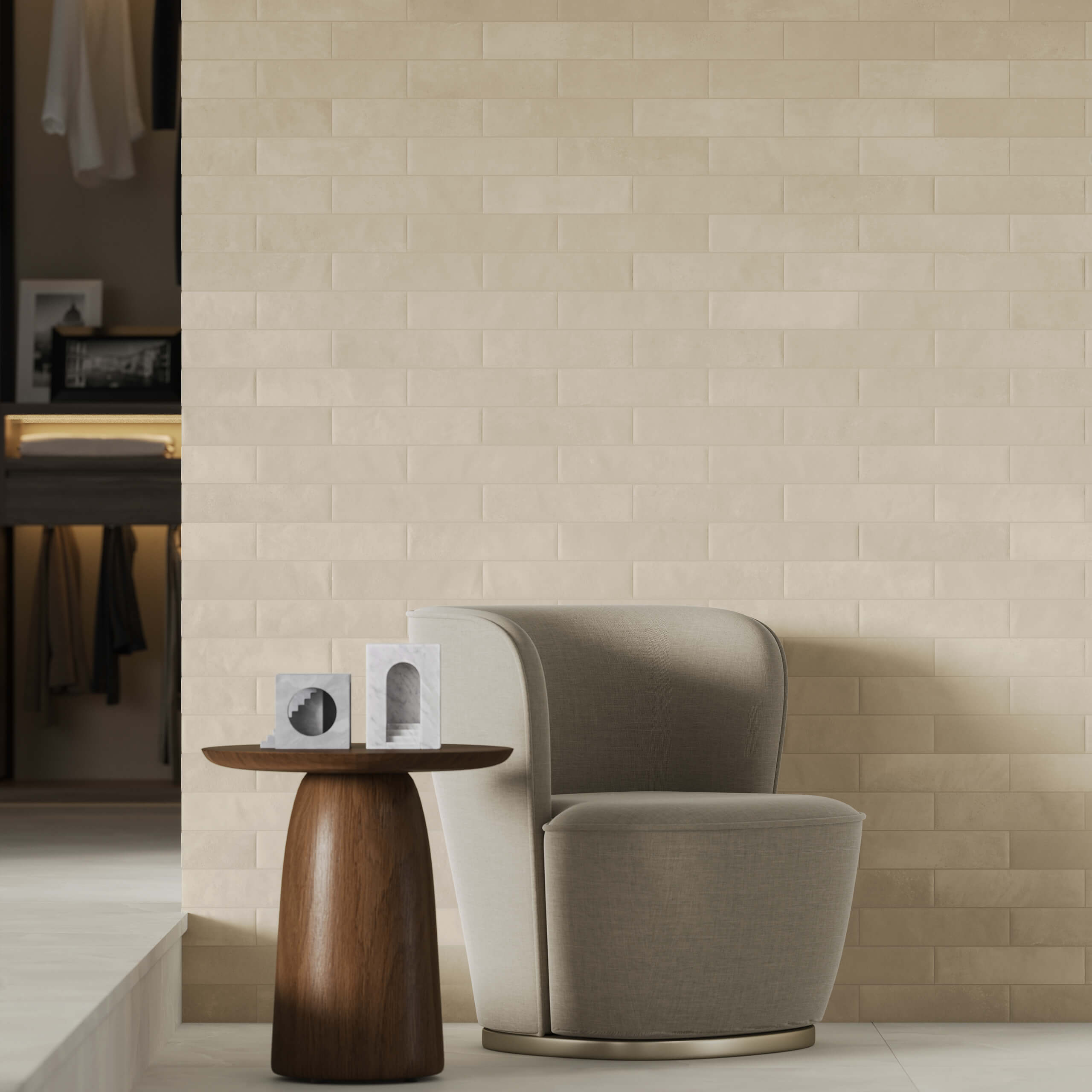 Premium Miniature Ceramic Tile 60x240mm Matt Cashmere Beige - Perfect for Bathroom, Kitchen Backsplash & Modern Interior Design