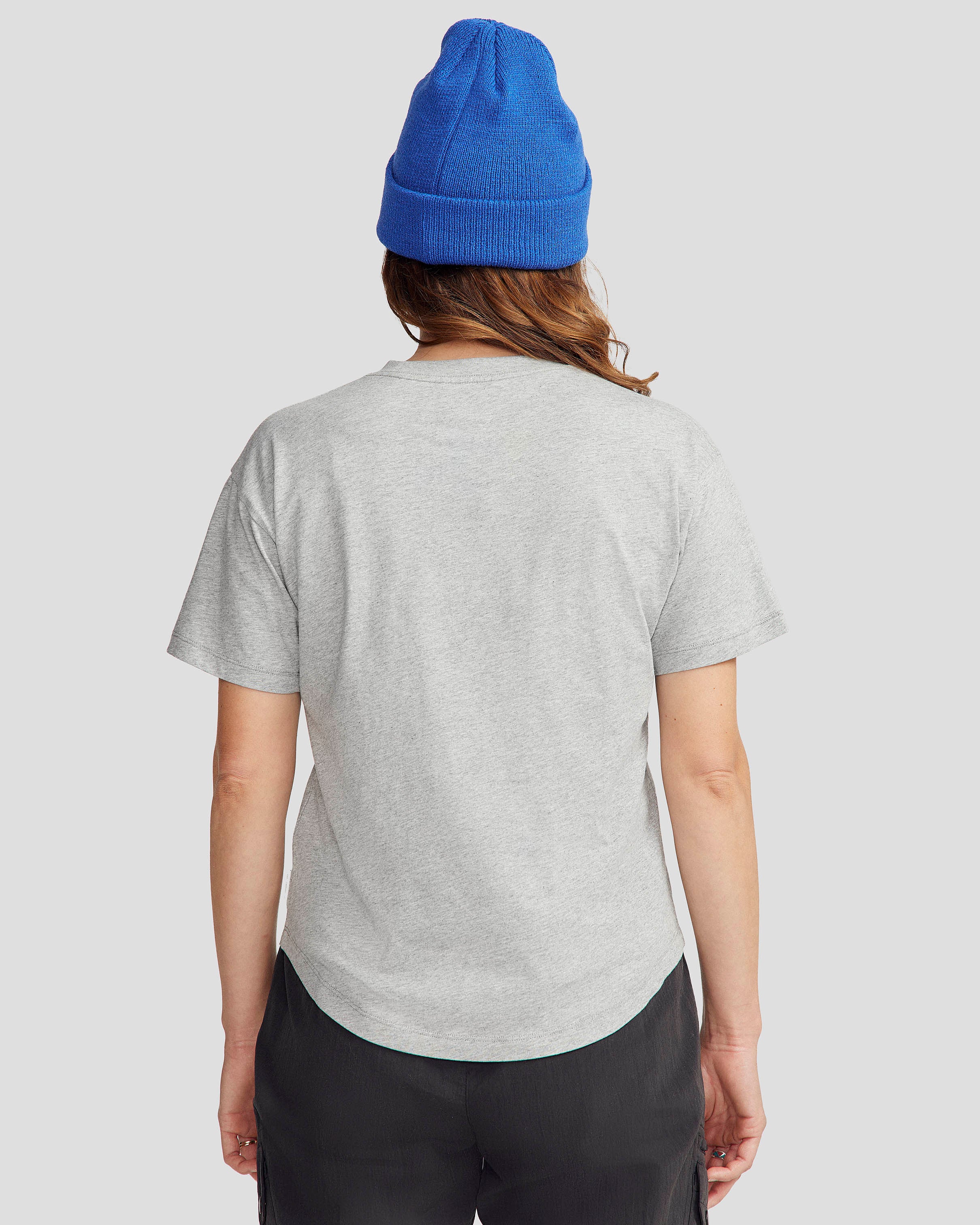 Organic Cotton Women's T-Shirt with Logo - Light Grey Marle | Soft & Comfortable Casual Wear for Everyday Outfits