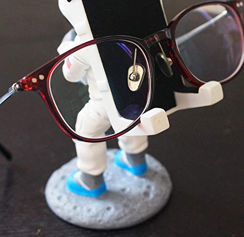 Astronaut Resin Phone Stand for Desk - Universal Cute Desktop Holder for iPhone, iPad, Samsung & Glasses - Perfect for Office, Home & Car Use