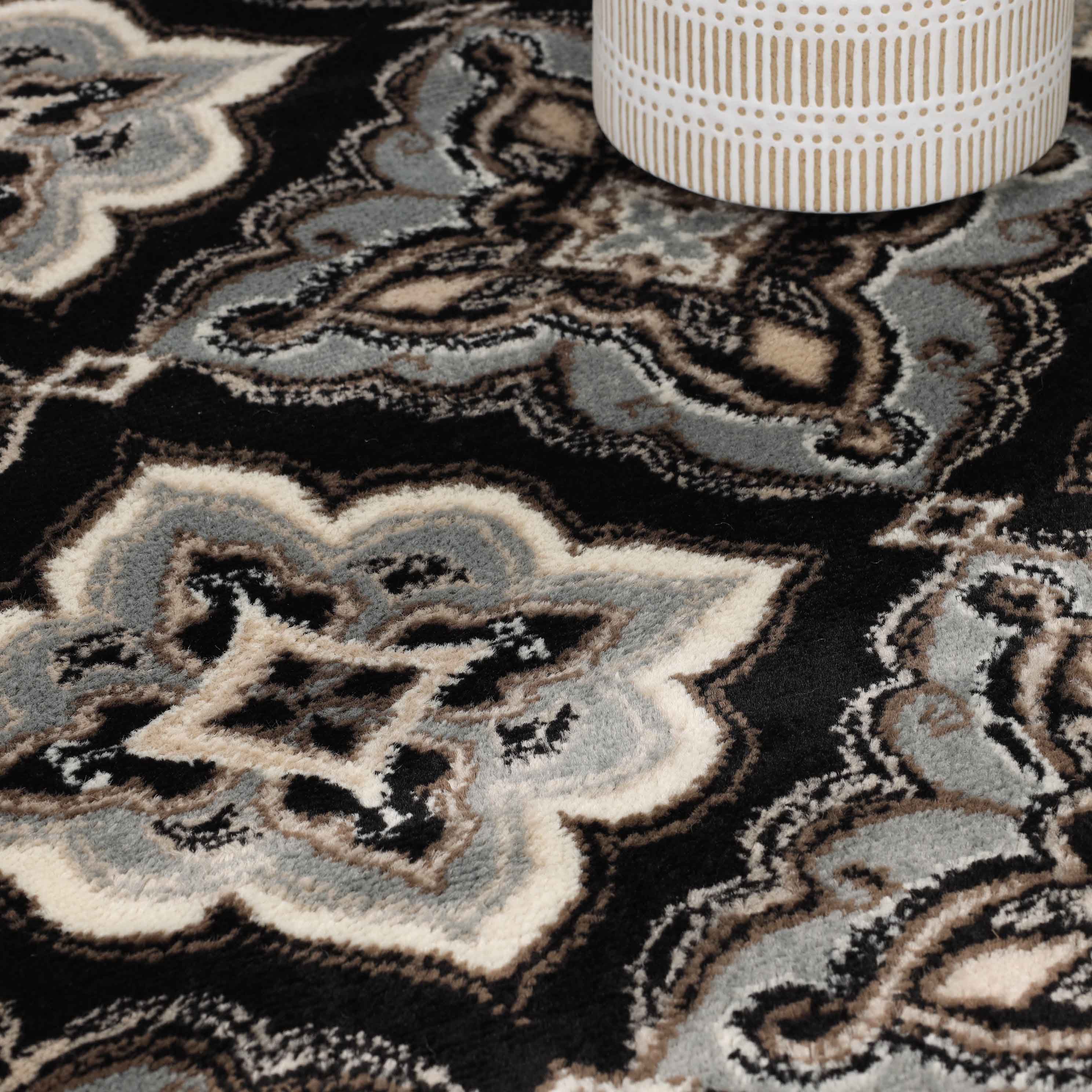 Elegant Crawford Floral Medallion Area Rug - Non-Slip Indoor Bohemian Decor Rug for Living Room, Bedroom & Dining Room