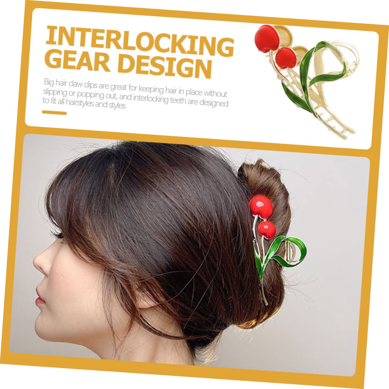 BIUDECO 2pcs Floral Leaf Hair Clips - Alloy Grip Hair Barrettes for Thick Hair, Cherry Blossom Hair Claws for Women & Girls (Perfect for Weddings, Parties & Daily Styling)