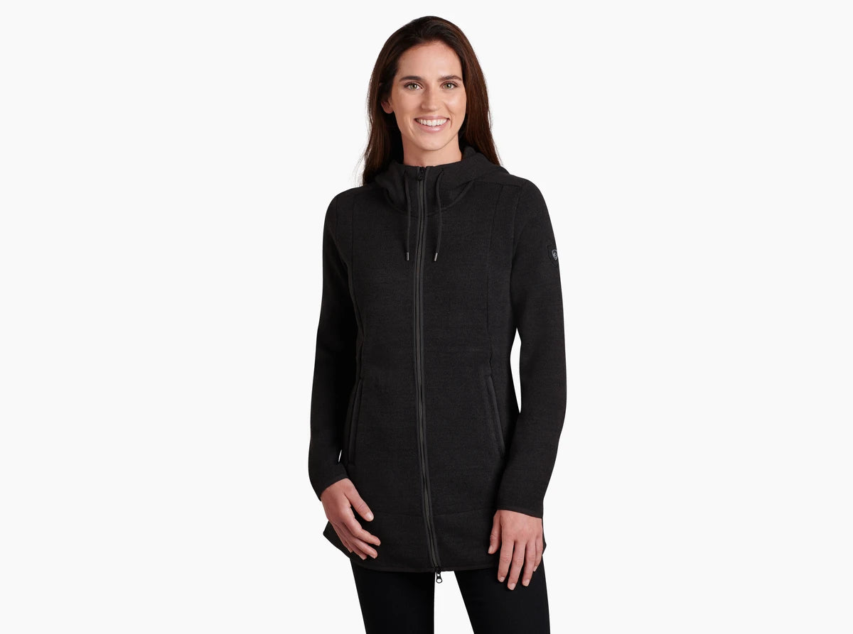 Ascendyr Women's Long Fleece Jacket - Soft & Warm Winter Outerwear for Hiking, Camping & Outdoor Activities