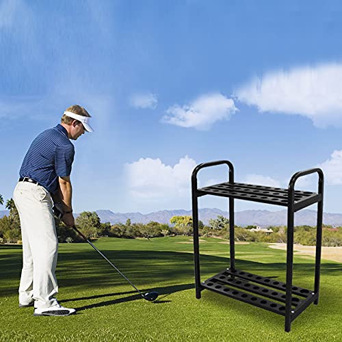 27-Hole Golf Club Rack - Metal Golf Club Holder & Organizer Stand for Putter Storage | Durable Black Golf Accessory for Home, Garage & Golf Course Use