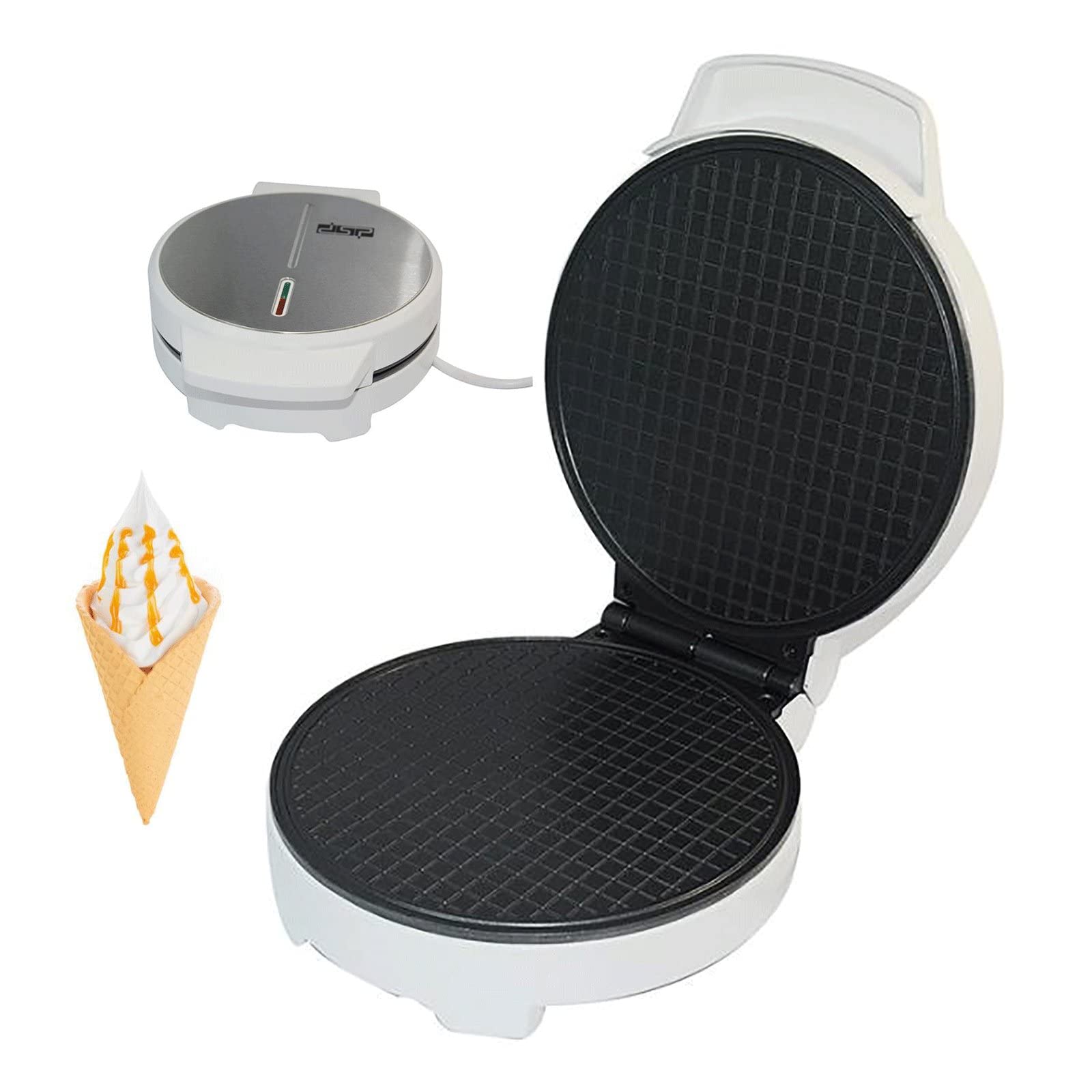 Electric Waffle Cone Maker - Double Sided Pancake & Omelet Pan - Nonstick & Easy Clean Ice Cream Cone Machine for Home & Commercial Use - Perfect for Parties, Dessert Shops & Breakfast