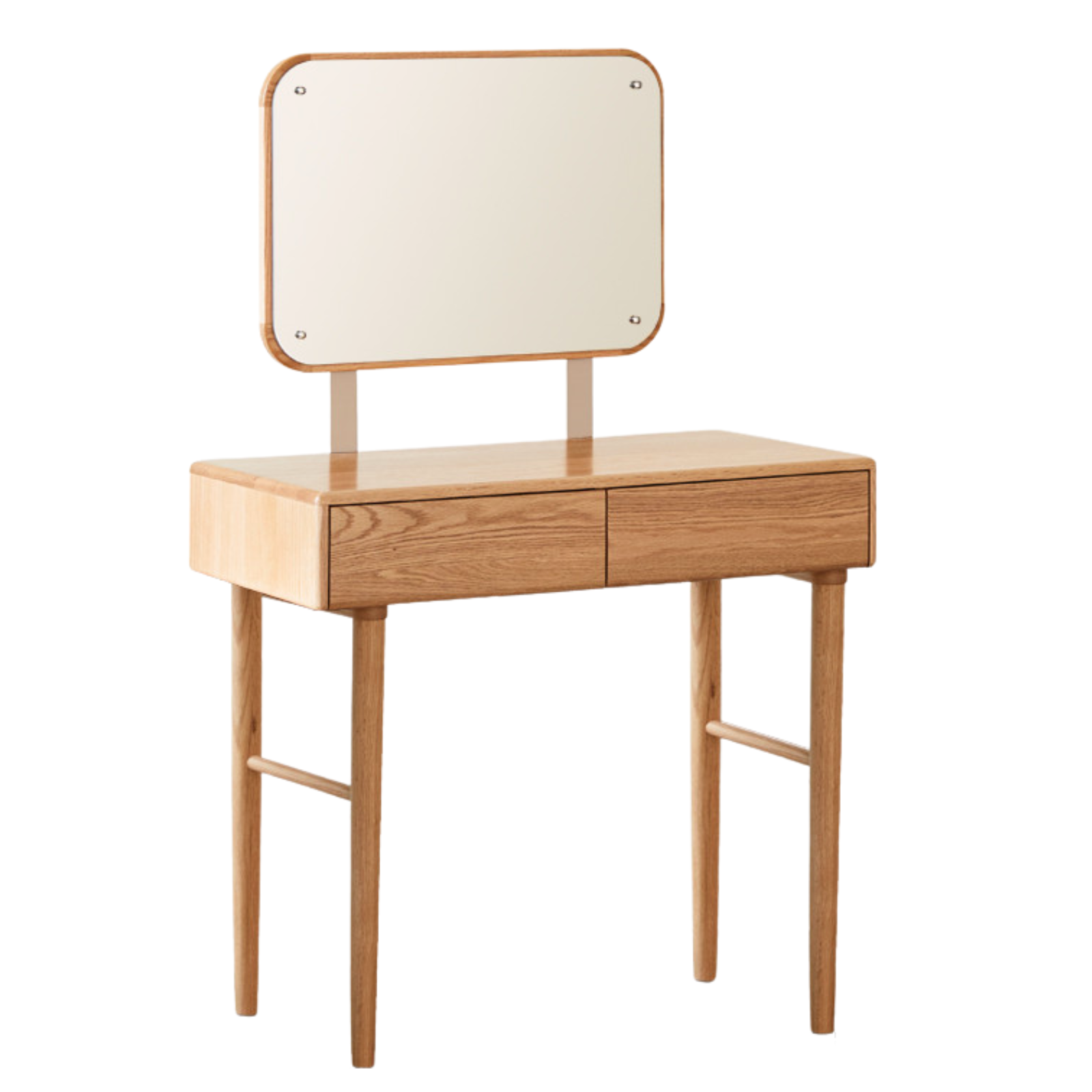 31.4x15.7x29.9 inch / 80x40x76 cm / Natural wood color / Double leg dressing table + Makeup mirror