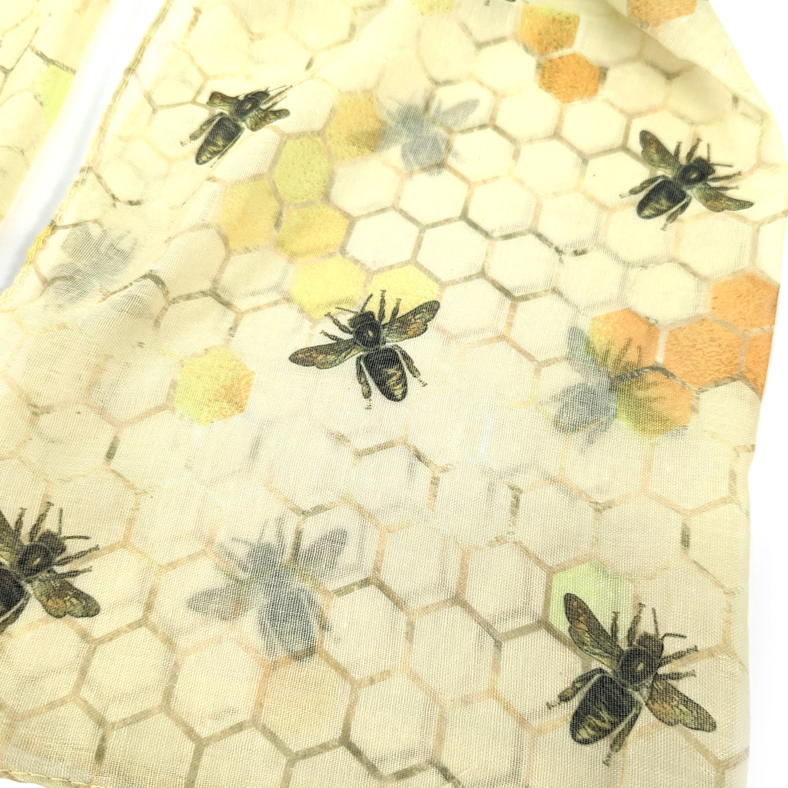 Bee & Honeycomb Scarf - 50x180cm Soft Warm Winter Wrap - Perfect for Women's Fashion Accessories, Outdoor Activities & Cold Weather Protection