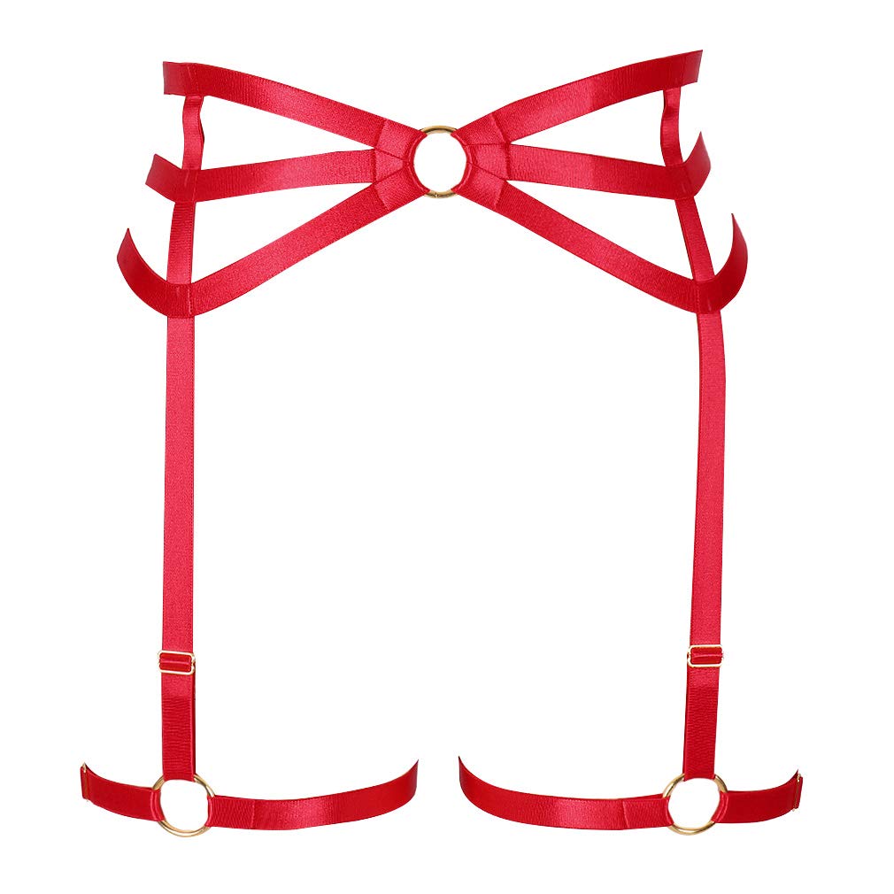 Sexy Women's Bandage Caged Body Harness & Garter Belt Set - Adjustable Waist & Thigh Straps for Stockings - Perfect for Lingerie, Cosplay, Halloween & Boudoir Photography