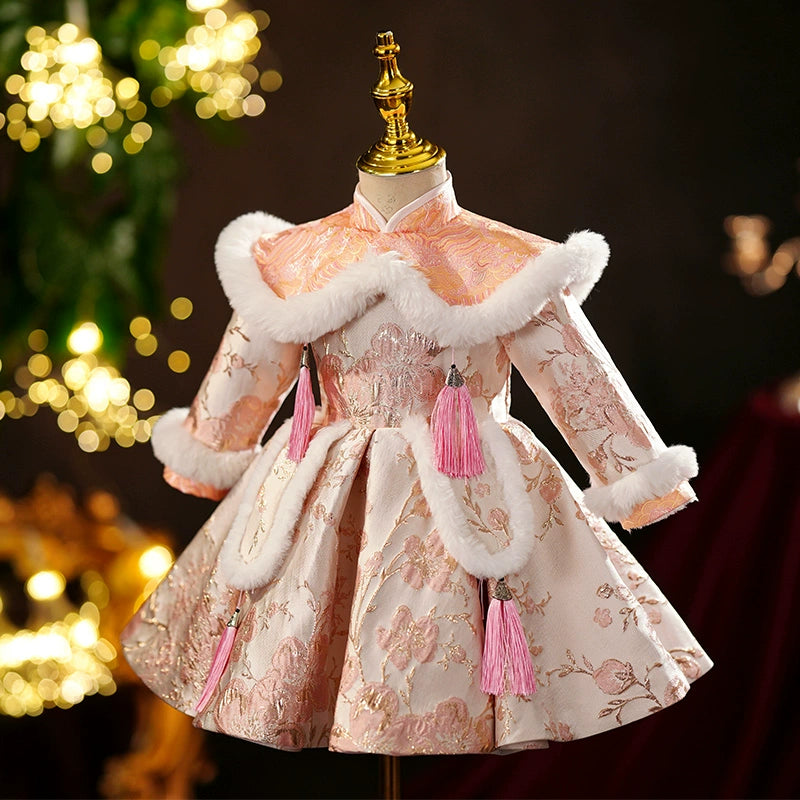 Baby Girl Winter Baptism Dress | Christmas Pageant Gown | Toddler First Birthday Princess Dress | Perfect for Holidays, Church & Special Occasions