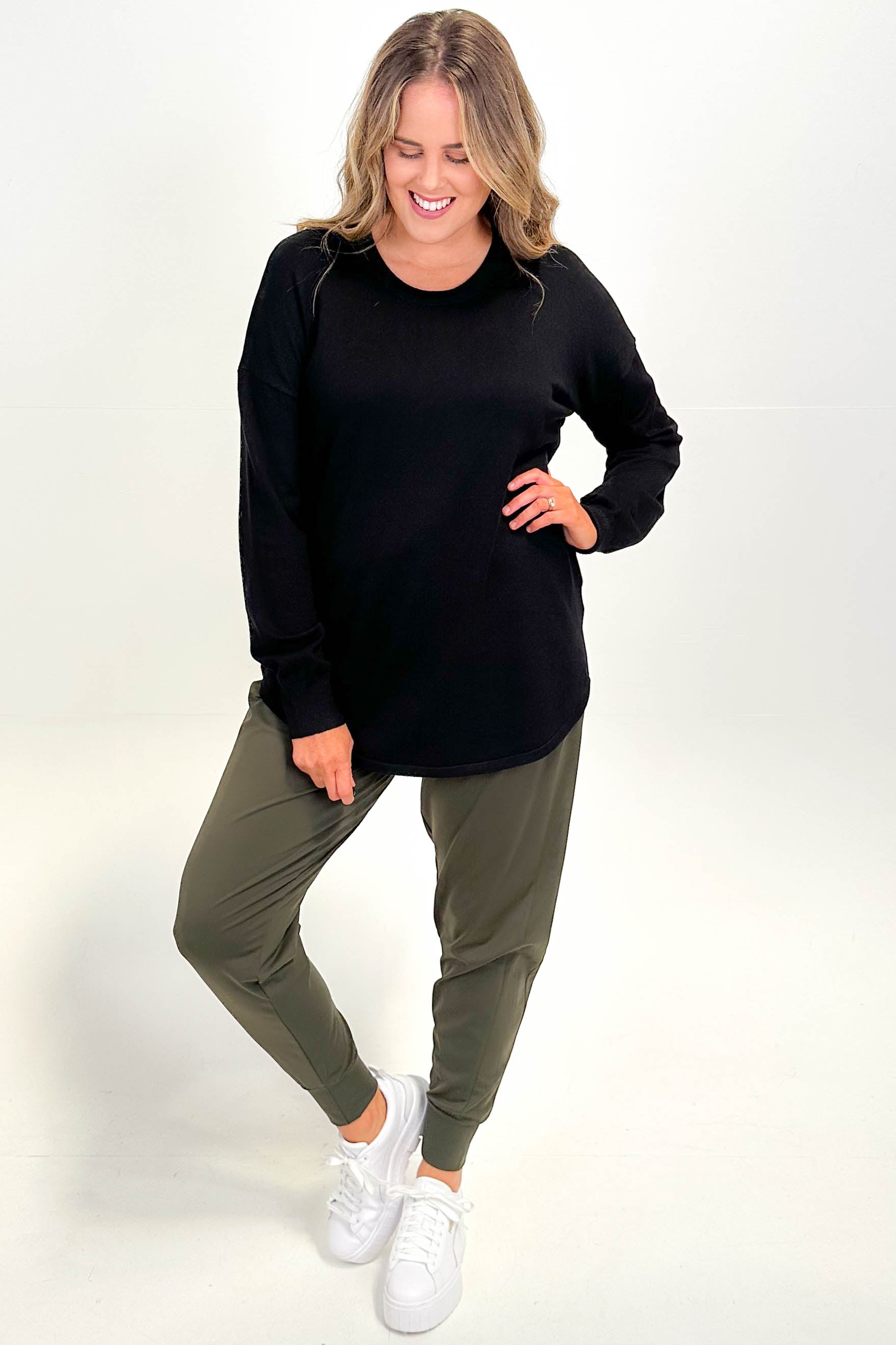 Betty Basics Sophie Knit Jumper Sweater for Women - Soft Black Pullover Winter Warm Casual Tops | Perfect for Office, Date Night & Holiday Outfits
