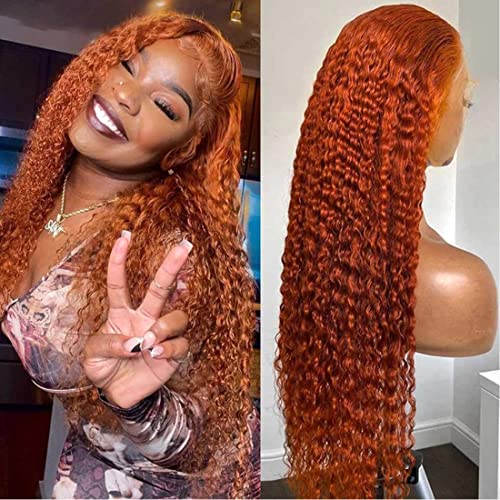 UNICE Auburn Brown 13x4 Lace Front Wig - Jerry Curly Human Hair Wigs for Women | Brazilian Remy Hair, Chestnut Brown, Pre-Plucked with Baby Hair, 150% Density, 20inch | Perfect for Daily Wear, Parties, Cosplay & Special Occasions