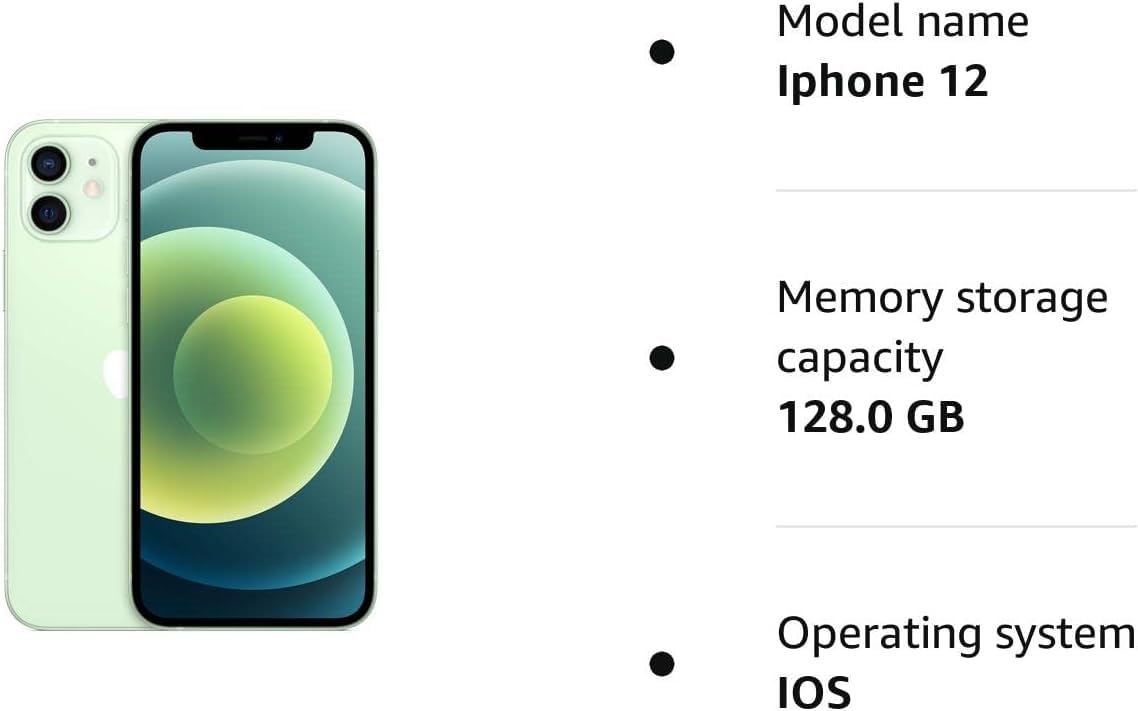 Refurbished Apple iPhone 12 128GB Unlocked Smartphone - Green | Factory Renewed | Perfect for Business, Travel & Daily Use