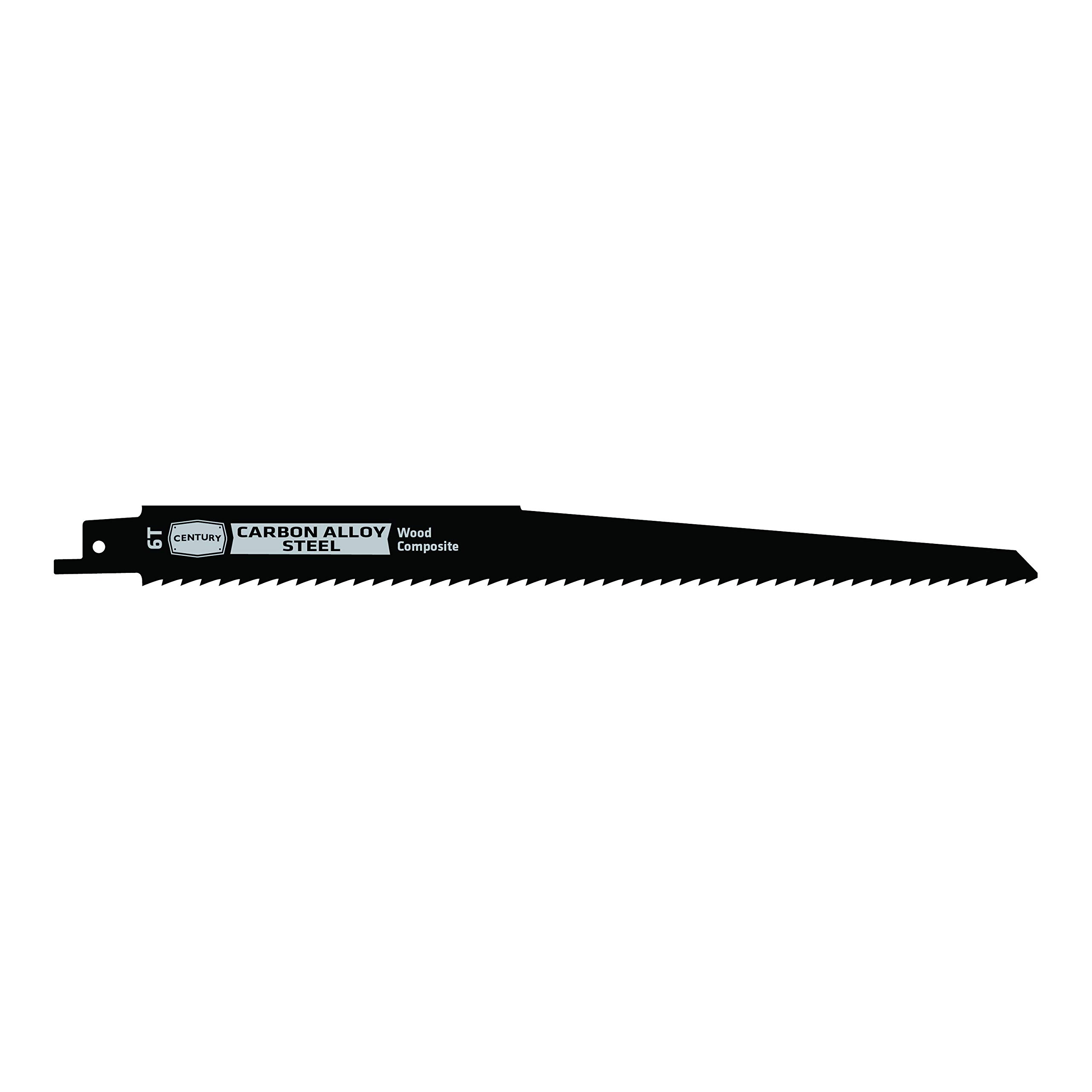 Century Drill & Tool 7809 9-Inch Carbon Alloy Reciprocating Saw Blade with 6 Teeth - Ideal for Wood, Metal & Demolition Cutting Projects