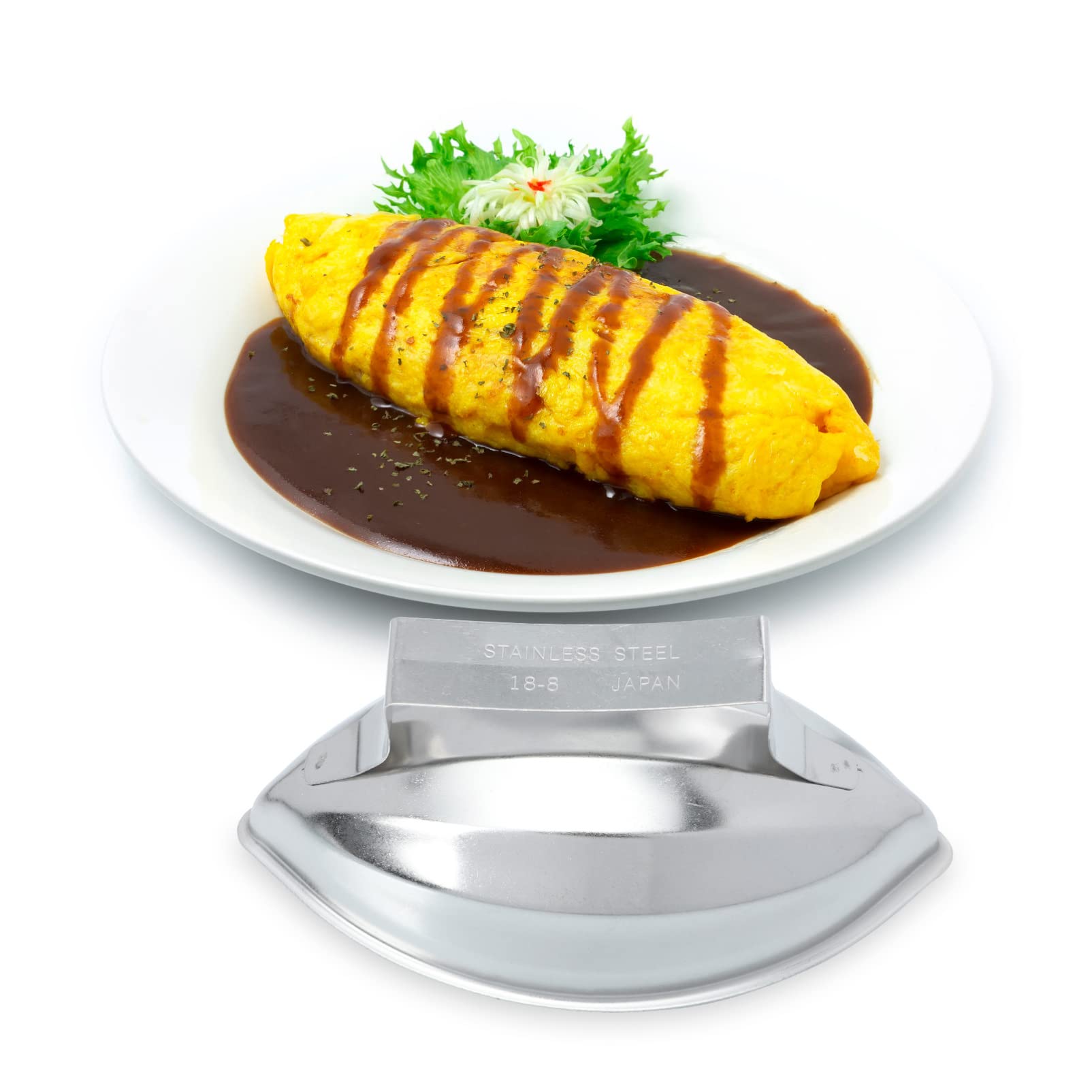 Yardwe Stainless Steel Papaya Rice Mold - Professional Omurice, Omuraisu & Tamagoyaki Maker - Japanese Sushi Rice Ball Shaper for Perfect Rice Shapes - Ideal for Home Cooking, Bento Boxes & Japanese Cuisine