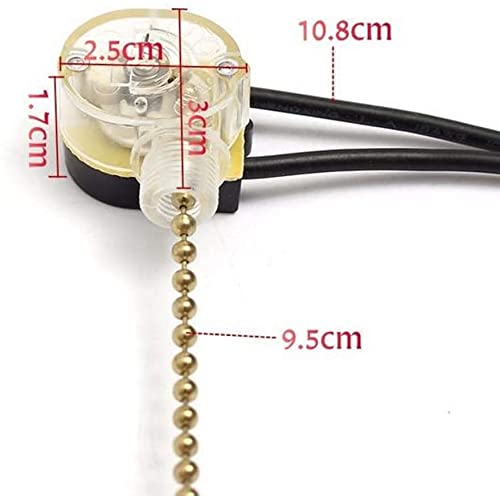 U-K Universal Ceiling Fan Wall Light Replacement Pull Chain - Brass Switch Control for Ceiling Fans & Wall Lights | Durable & Stylish Home Lighting Accessory for Bedroom, Living Room & Outdoor Use