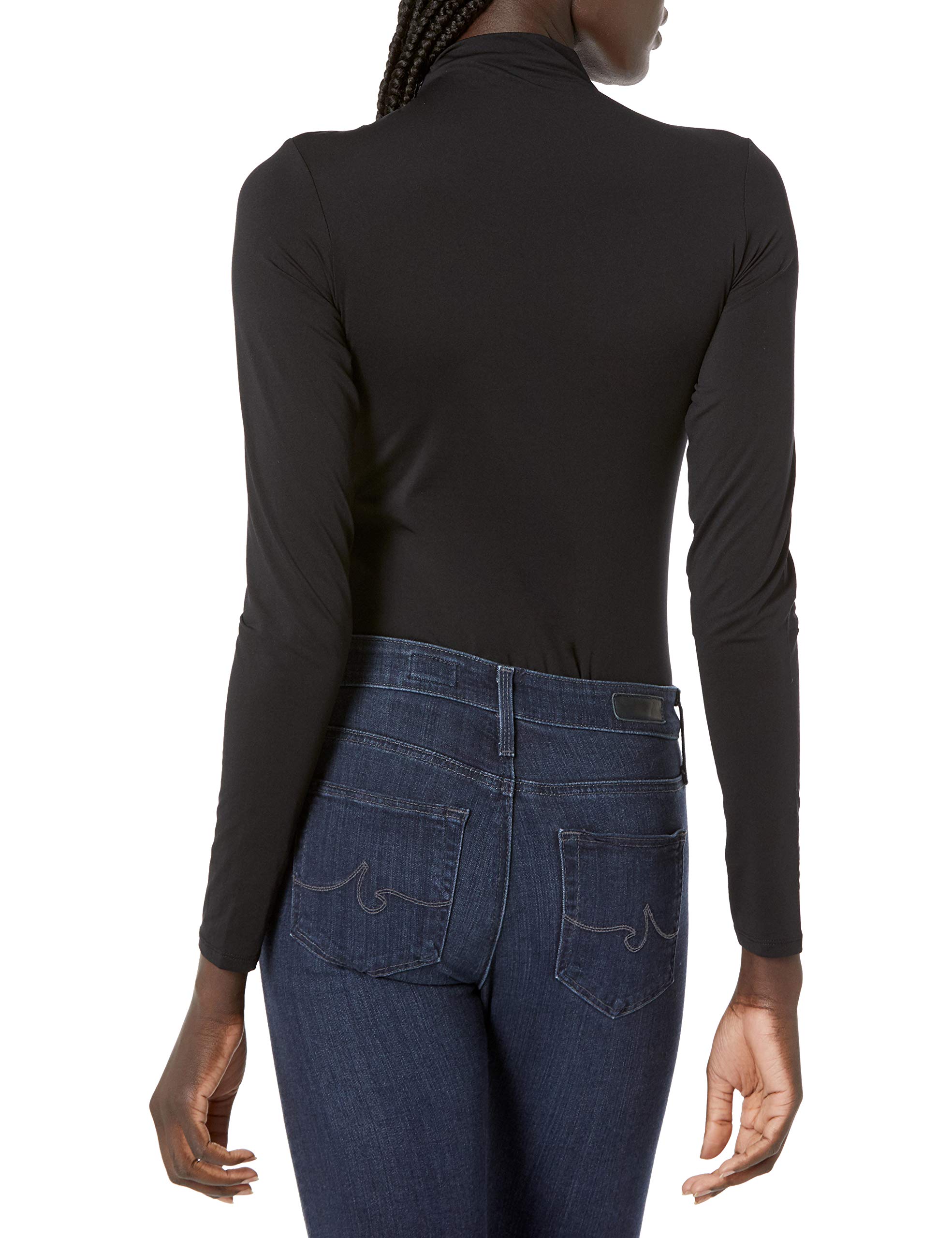 Vince Women's Long Sleeve Mock Neck Bodysuit - Stretchy Slim Fit Basic Top for Layering | Perfect for Work, Date Night & Everyday Wear