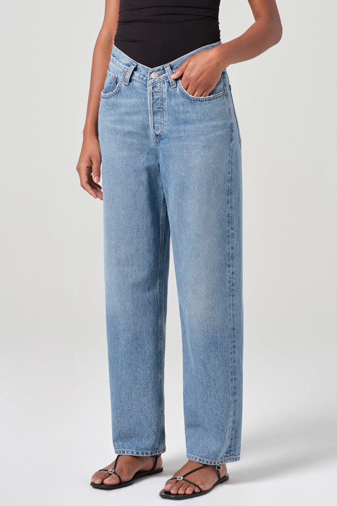 AGOLDE V Waist Baggy Jeans in Fairway - High Rise Loose Fit Denim Pants for Women | Casual Streetwear & Everyday Comfort