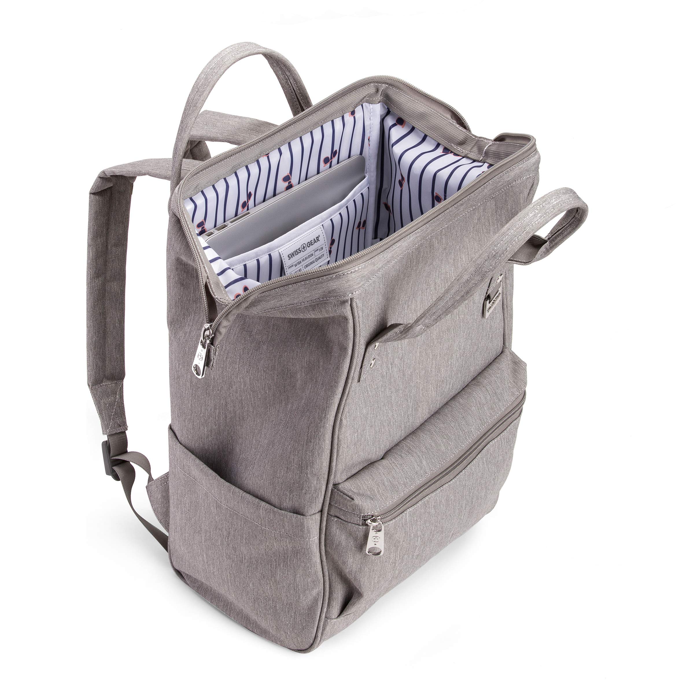 SwissGear 3576 12-Inch Laptop Backpack - Lightweight Durable Grey Computer Bag for Work, School & Travel | Perfect for Commuters, Students & Business Professionals