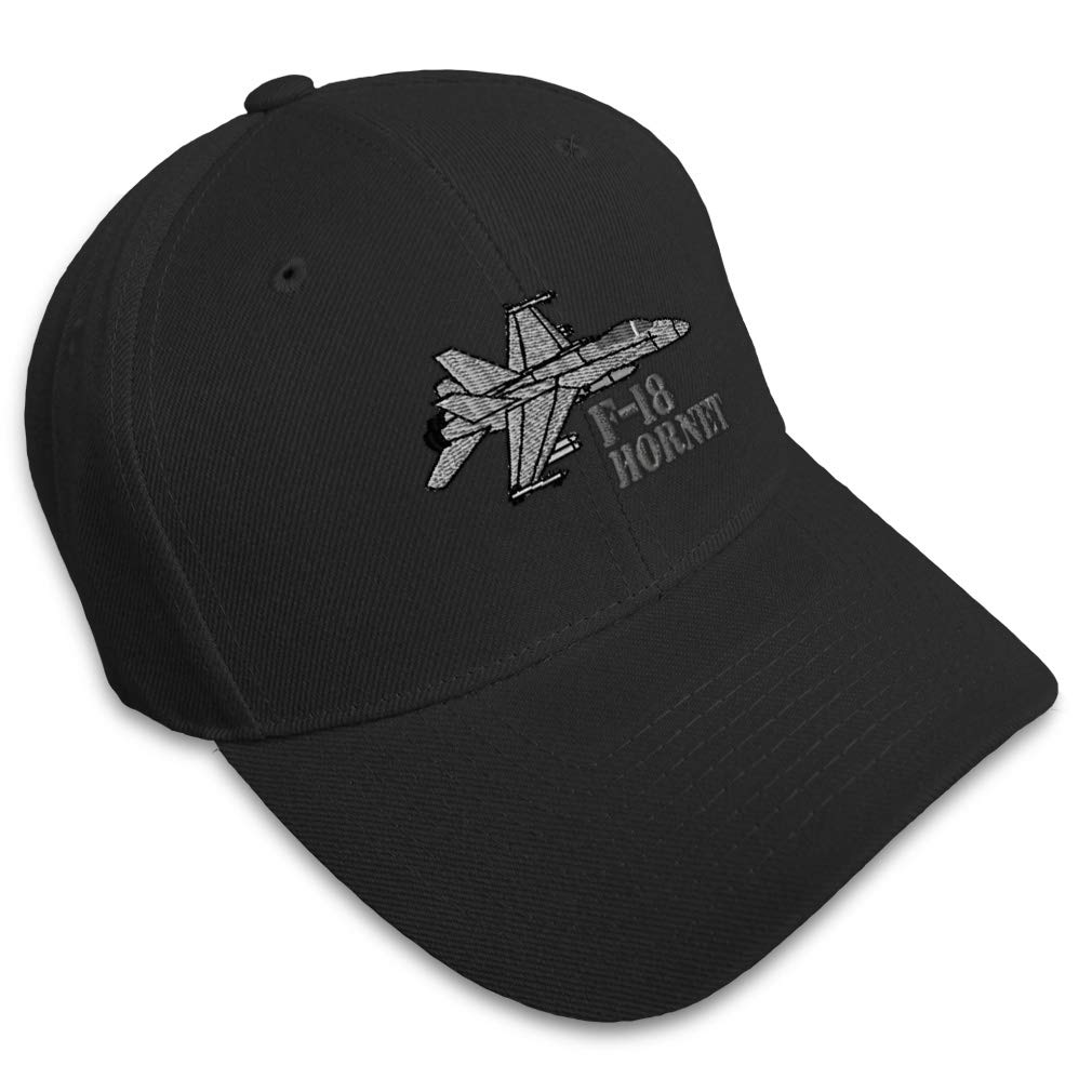 Speedy Pros Baseball Cap - F-18 Hornet Fighter Jet Embroidery - Military & Aviation Enthusiast Hat - Perfect for Pilots, Veterans, and Airshow Fans