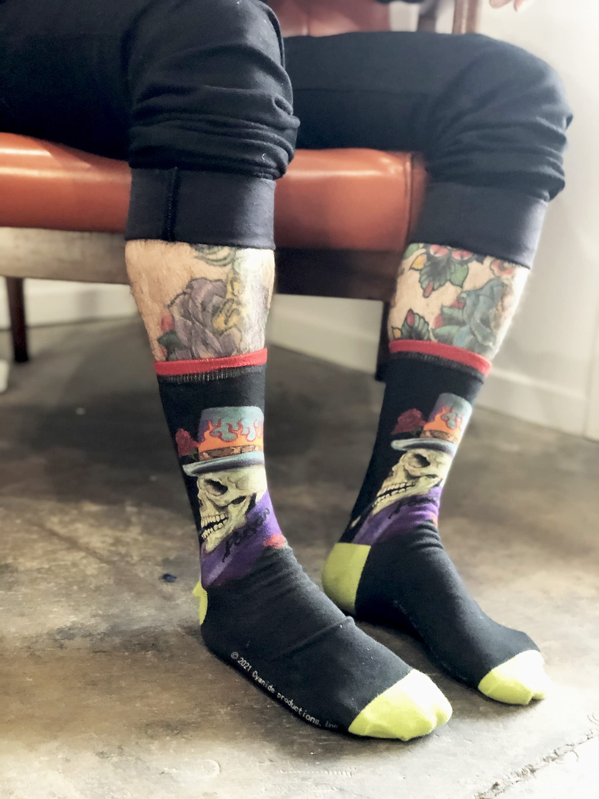 ooohyeah Men's Novelty Crew Socks - Music Lover & Band Themed Fun Socks - Funny Crazy Cool Socks for Gifts, Concerts & Casual Wear