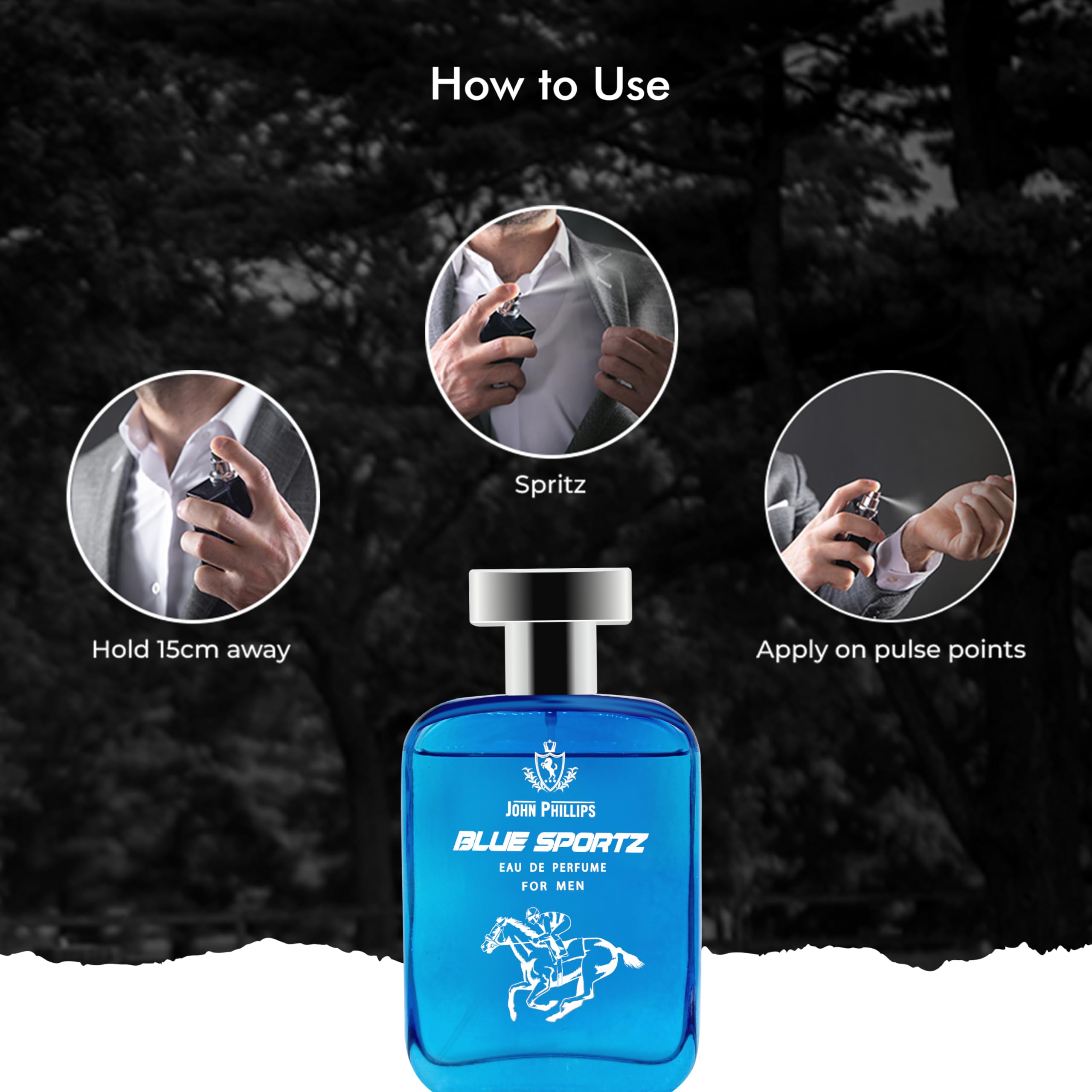 John Phillips™ Frozen & Blue Sportz Cologne for Men - Premium Eau De Toilette Perfume Spray - Fresh & Masculine Fragrance for Daily Wear, Gym, Work & Special Occasions