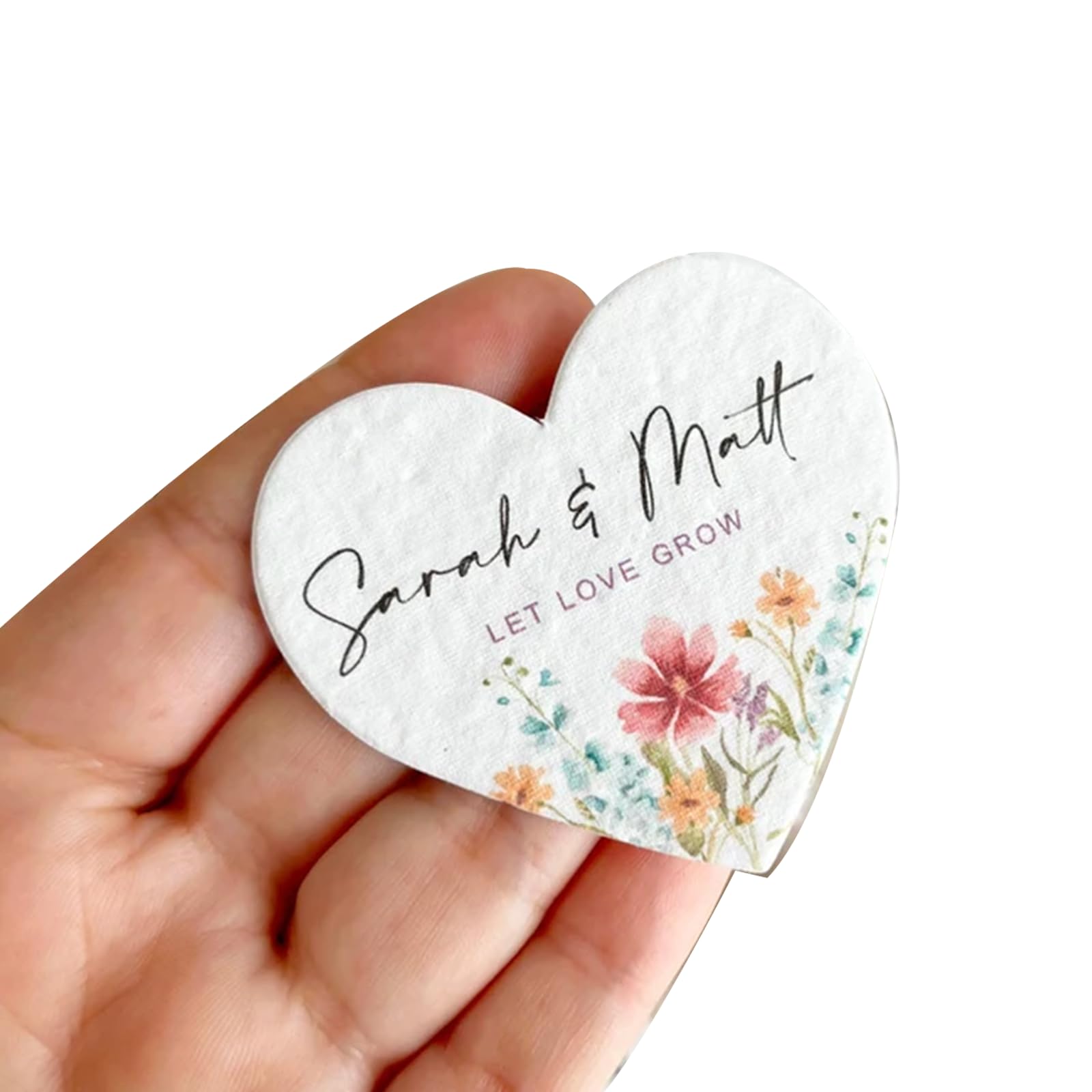 Plantable Heart Card Tags - Eco-Friendly Wedding & Memorial Gift (20-Pack) for Loved Ones