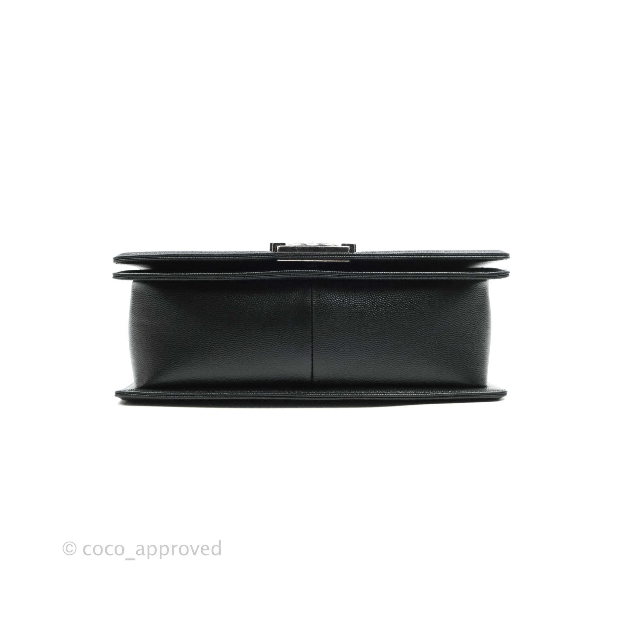Chanel Boy Quilted Medium Handbag in Black Caviar Leather with Ruthenium Hardware - Perfect for Evening Events, Parties & Luxury Fashion Accessories