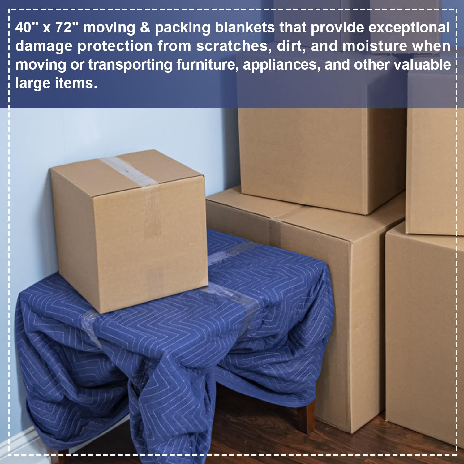 2 Pack Heavy Duty Moving Blankets 40