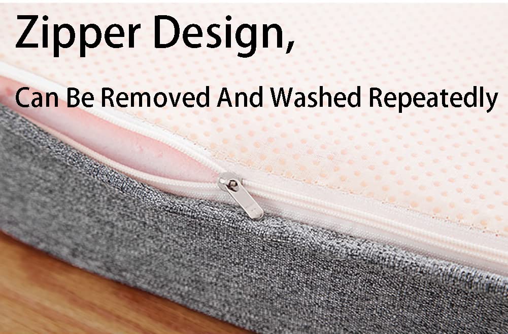 LINGXIYA Set of 2 Non-Slip Chair Cushions with Rubber Bottom - 5/8 Inch Ultra Thick Seat Cushion - Comfortable Sponge Padding for Dining, Living Room, Office & Kitchen Chairs - Washable & Removable - Perfect for Home, Office & Restaurant Use