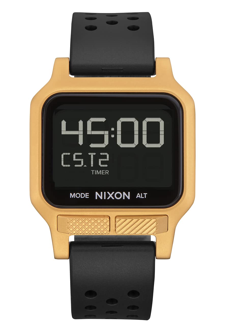 NIXON Heat A1320 Digital Sports Watch for Men & Women - Ultra Thin Lightweight Design, 38mm LCD Display, 20mm PU Band - 100M Water Resistant for Swimming, Running & Workouts - Perfect for Gym, Outdoor Activities & Daily Wear