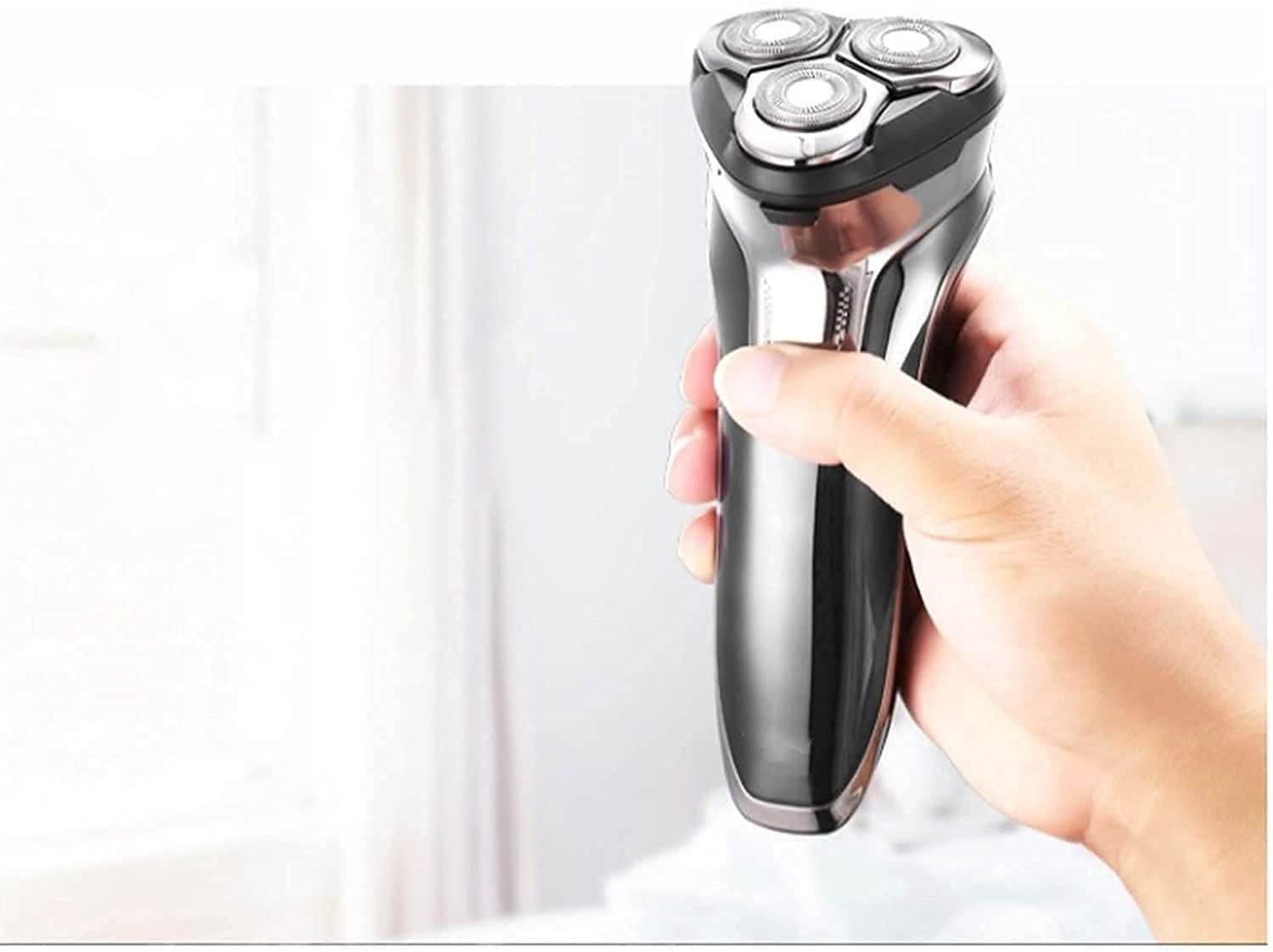 Premium Electric Razor for Men - Rotary Shaver with Wet/Dry Use, Pop-up Trimmer, LED Display & Fast Charging | Waterproof Silver Shaving Kit for Travel, Gym & Daily Grooming