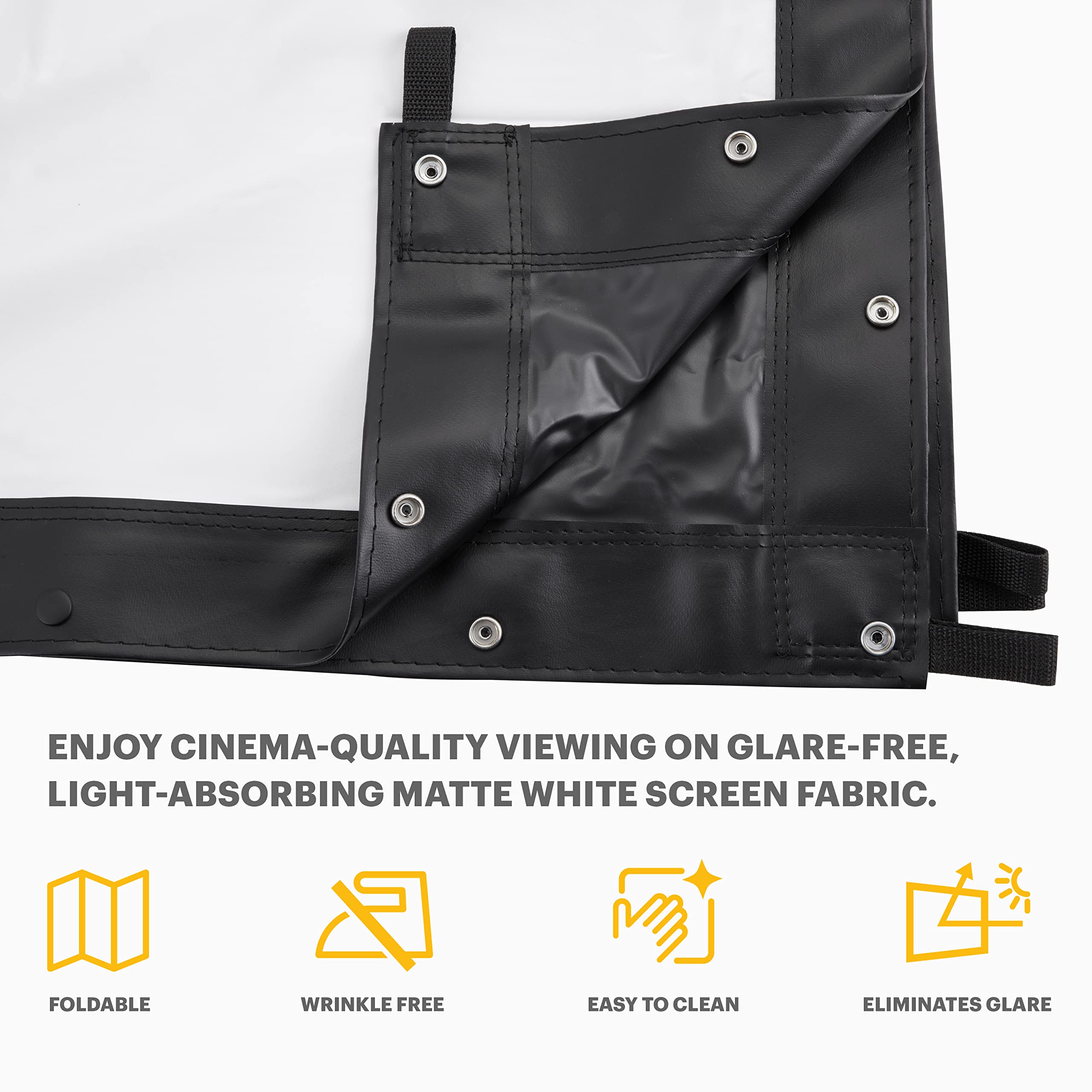 KODAK 120-Inch Fast Fold Projector Screen - High Contrast White Front Projection Backdrop for Indoor & Outdoor Movies | Wrinkle-Free, Glare-Proof & Easy-Clean Fabric | Perfect for Home Theater, Classroom Presentations & Backyard Movie Nights